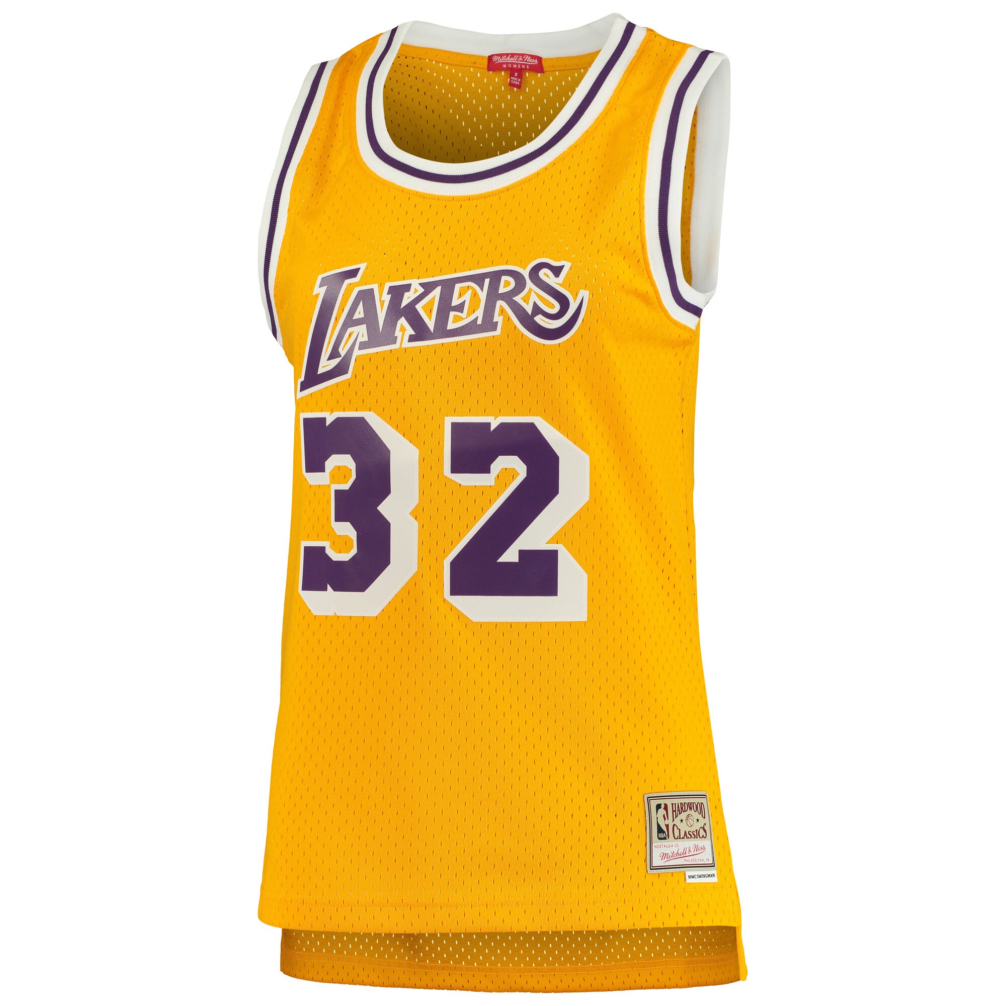 Magic Johnson Los Angeles Lakers Mitchell & Ness Women's 1984\/85 Hardwood Classics Swingman Jersey - Gold