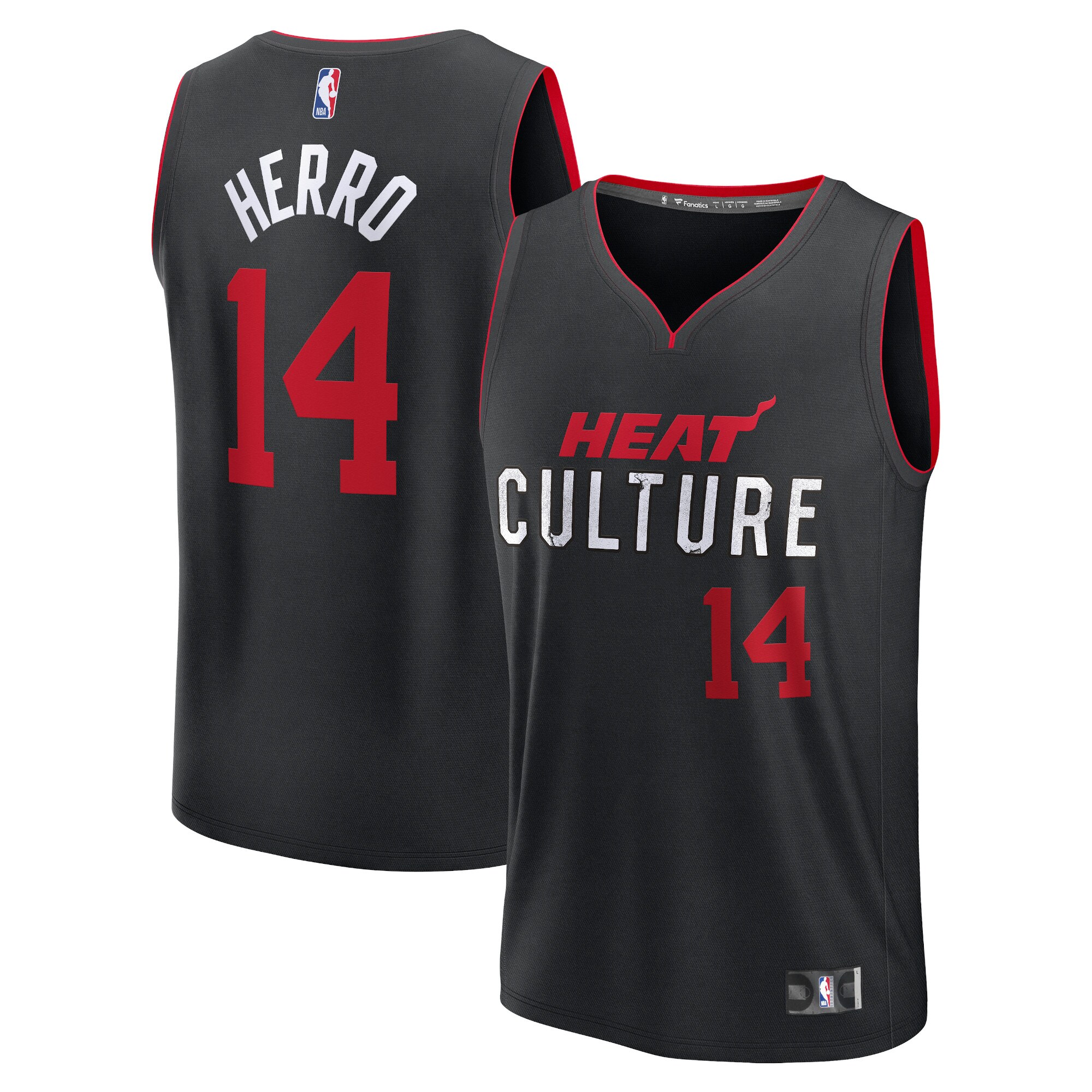 Tyler Herro Miami Heat Fanatics Fast Break Jersey - Black - City Edition