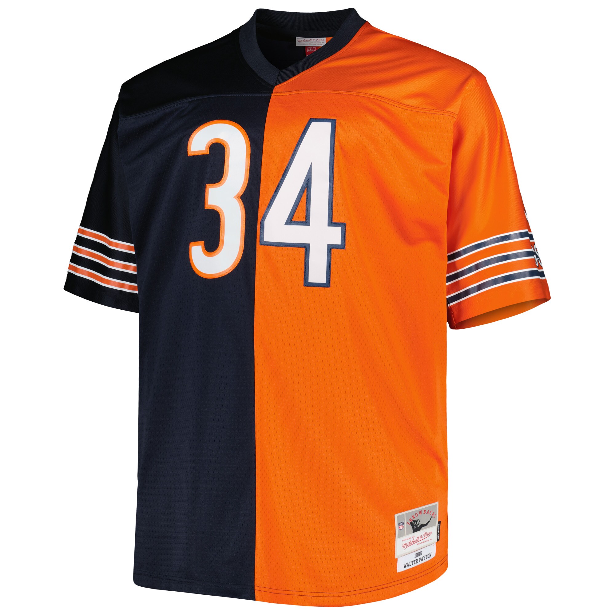 Walter Payton Chicago Bears Mitchell & Ness Big & Tall Split Legacy Retired Player Replica Jersey - Navy\/Orange