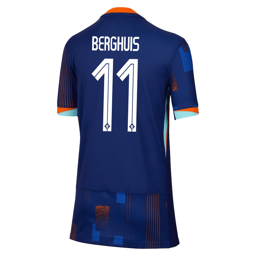Steven Berghuis 11 Netherlands National Team 2024/25 Away YOUTH Jersey - Navy