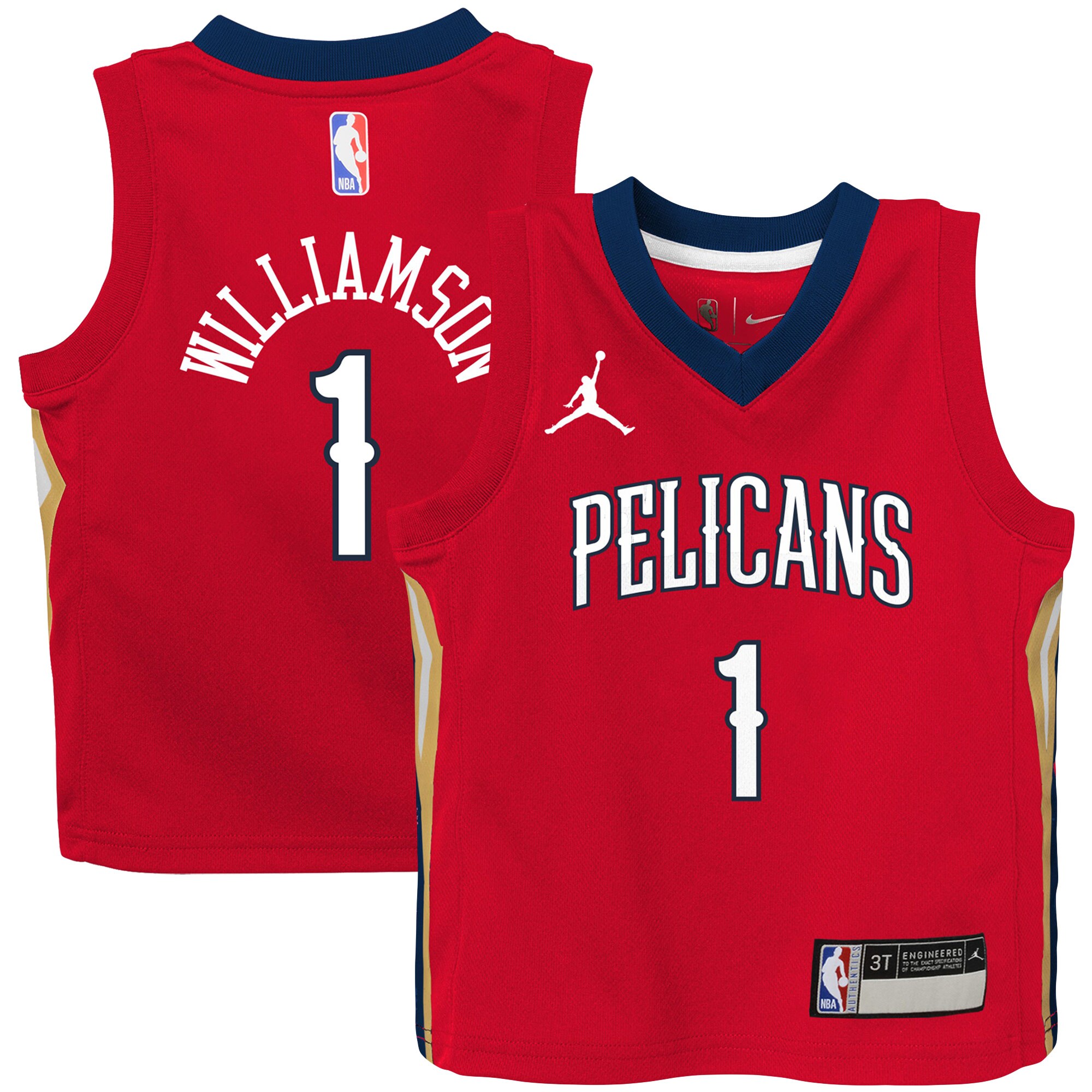 Zion Williamson New Orleans Pelicans Jordan Brand Toddler 2020\/21 Jersey - Red - Statement Edition