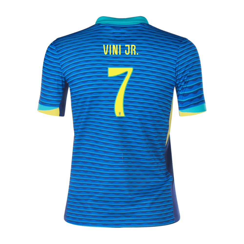 Vinicius Junior 7 Brazil National Team 2024 Away Stadium YOUTH Jersey - Blue