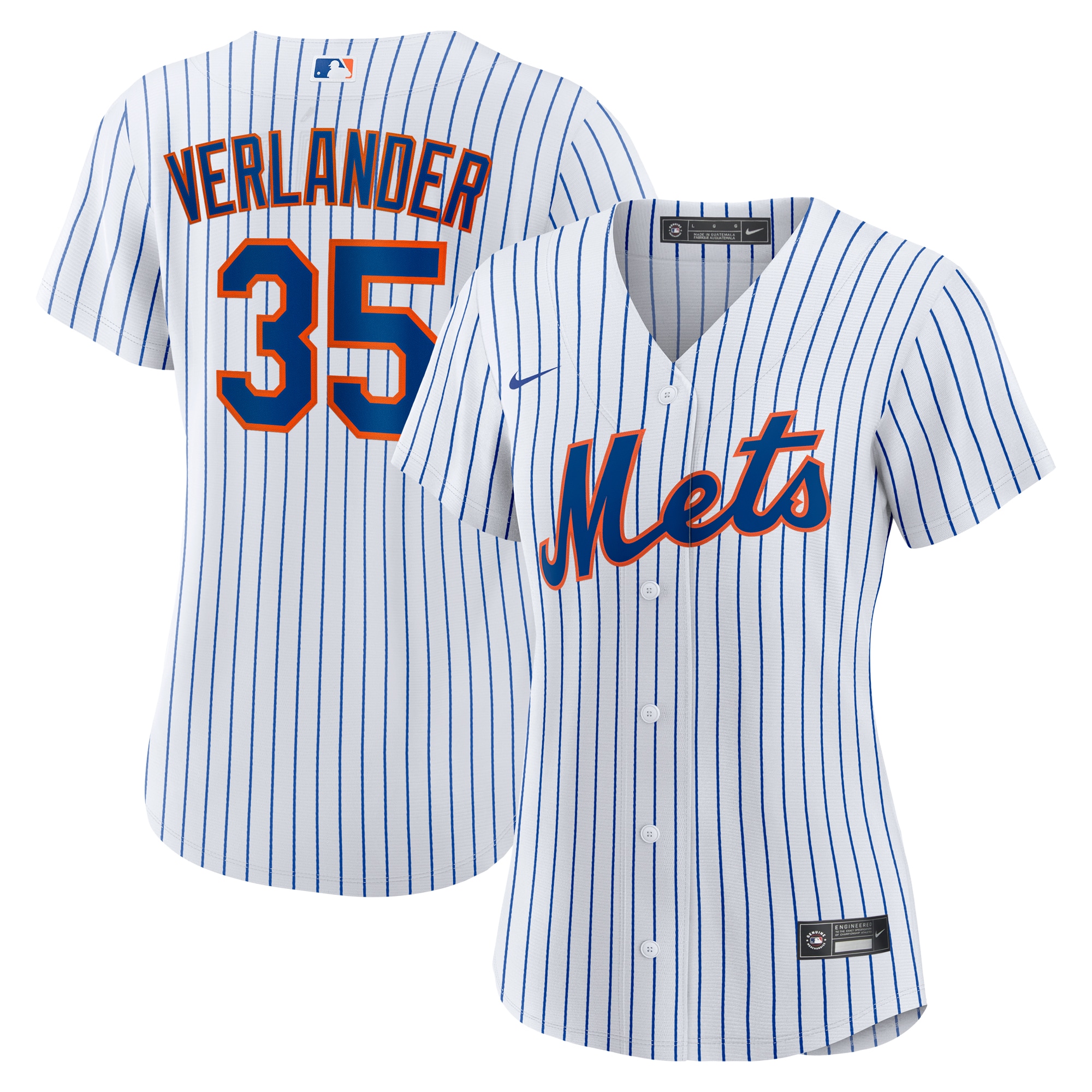 Justin Verlander New York Mets  Women's Home Replica Player Jersey - White\/Royal