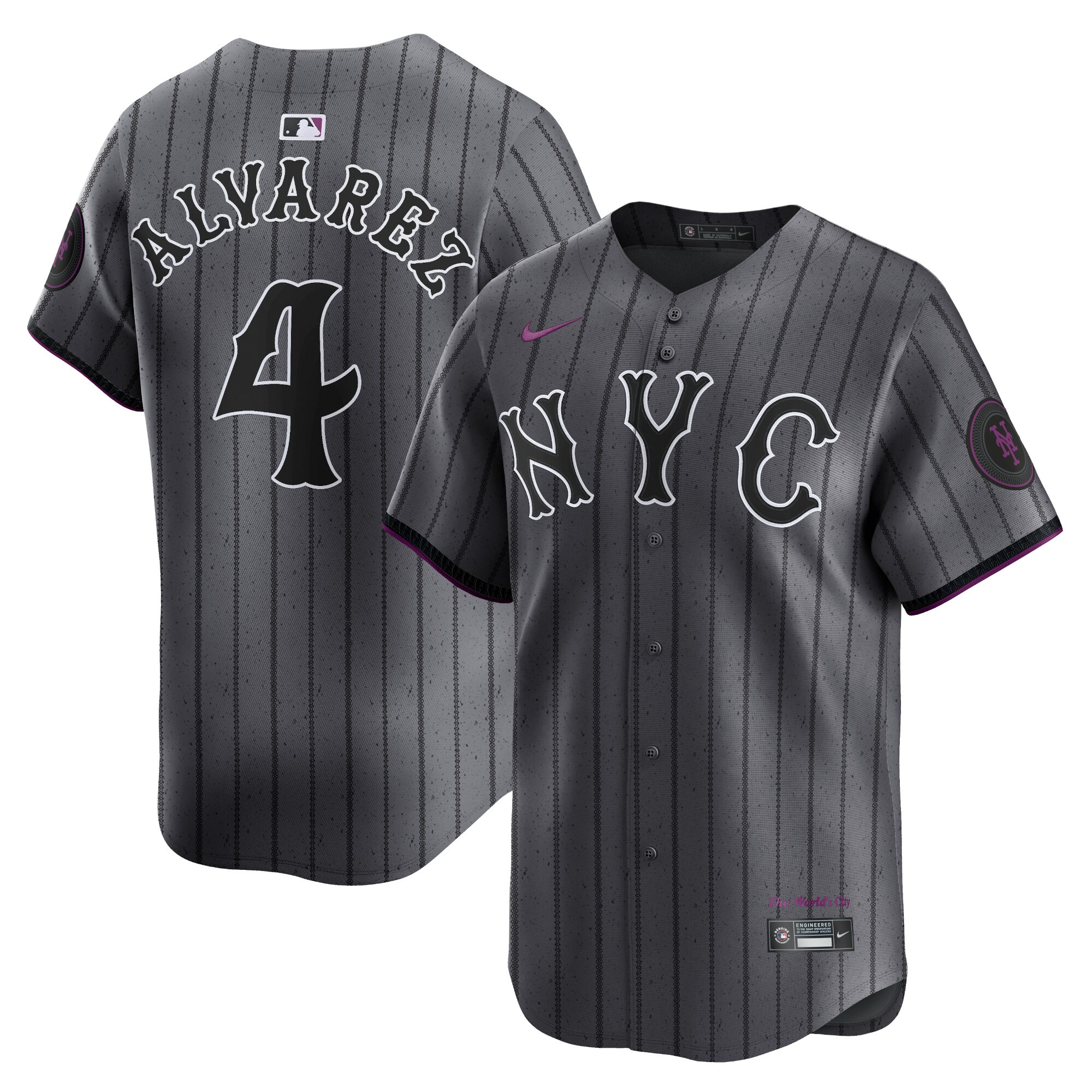 Francisco Alvarez New York Mets  2024 City Connect Limited Player Jersey - Graphite