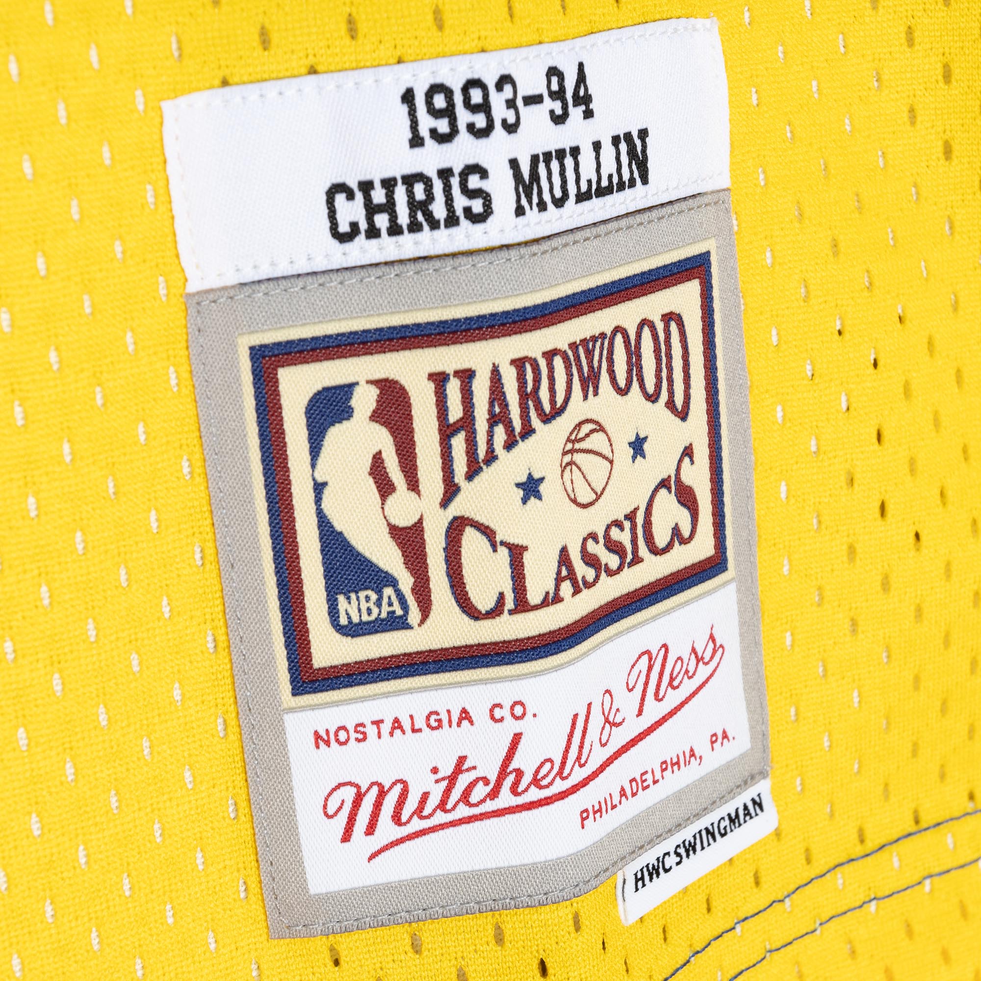 Chris Mullin Golden State Warriors Mitchell & Ness Hardwood Classics 1993\/94 Split Swingman Jersey - Royal\/Gold