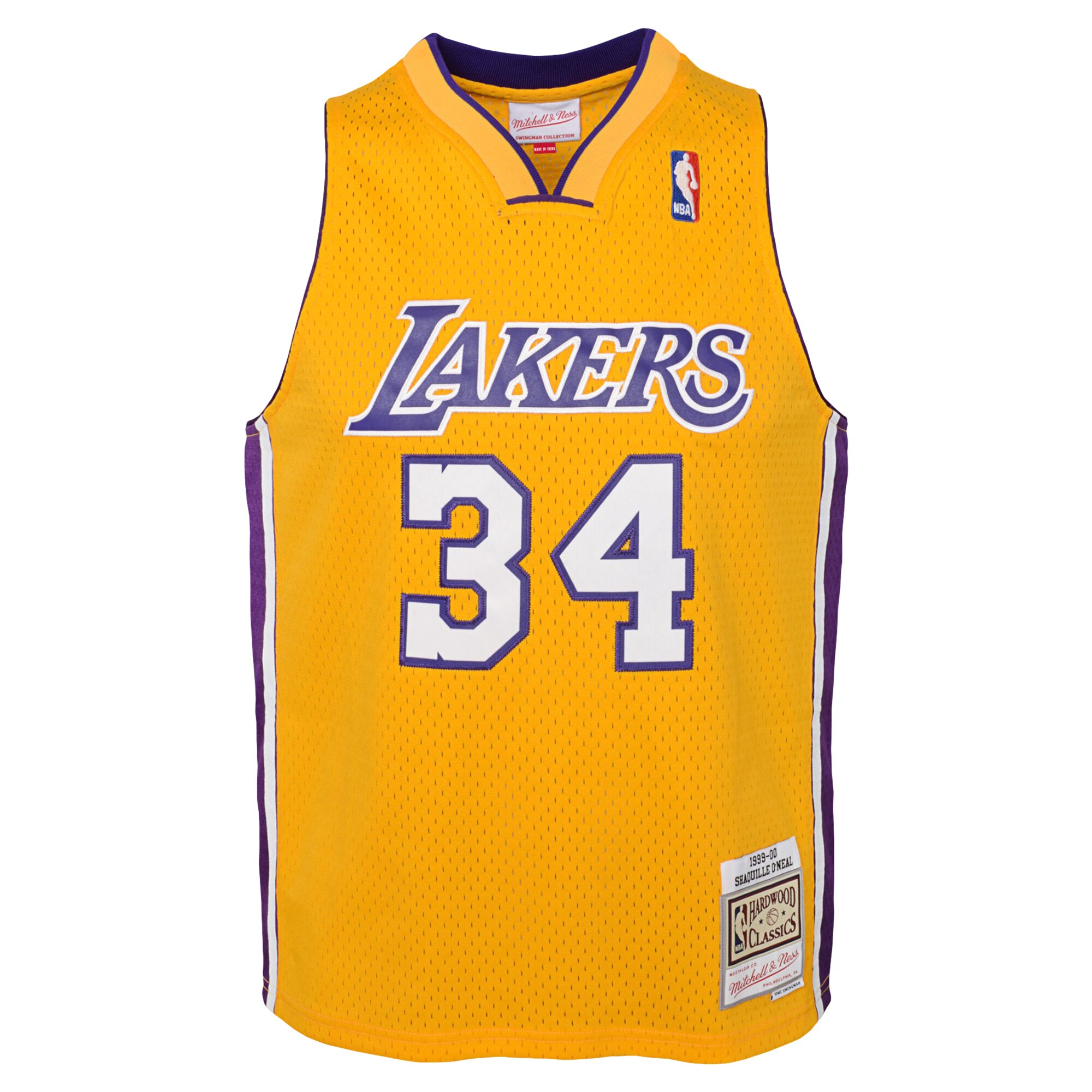 Shaquille O'Neal Los Angeles Lakers Mitchell & Ness Youth 1999\/00 Hardwood Classics Swingman Jersey - Gold
