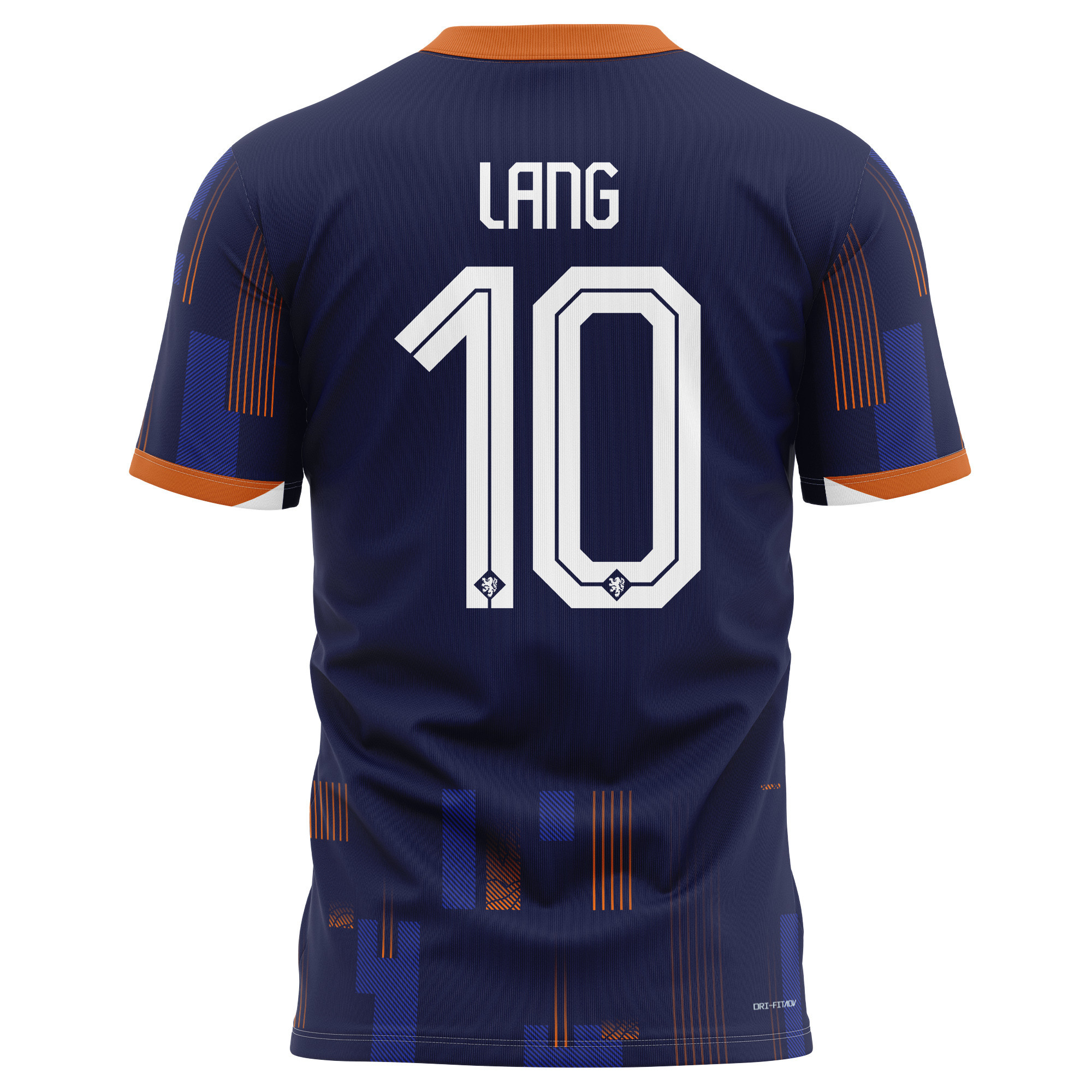 Noa Lang 10 Netherlands National Team 2024 Away Kits AOP T-shirt - Navy