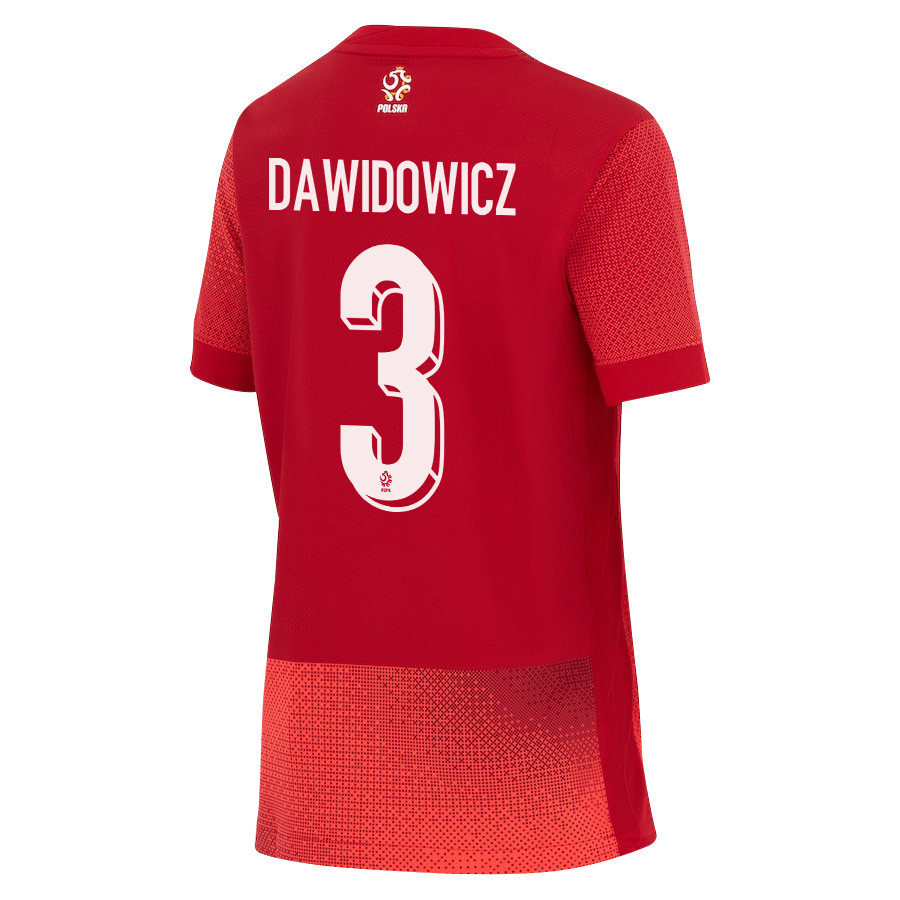 Paweł Dawidowicz 3 Poland National Team 2024/25 Away YOUTH Jersey - Red