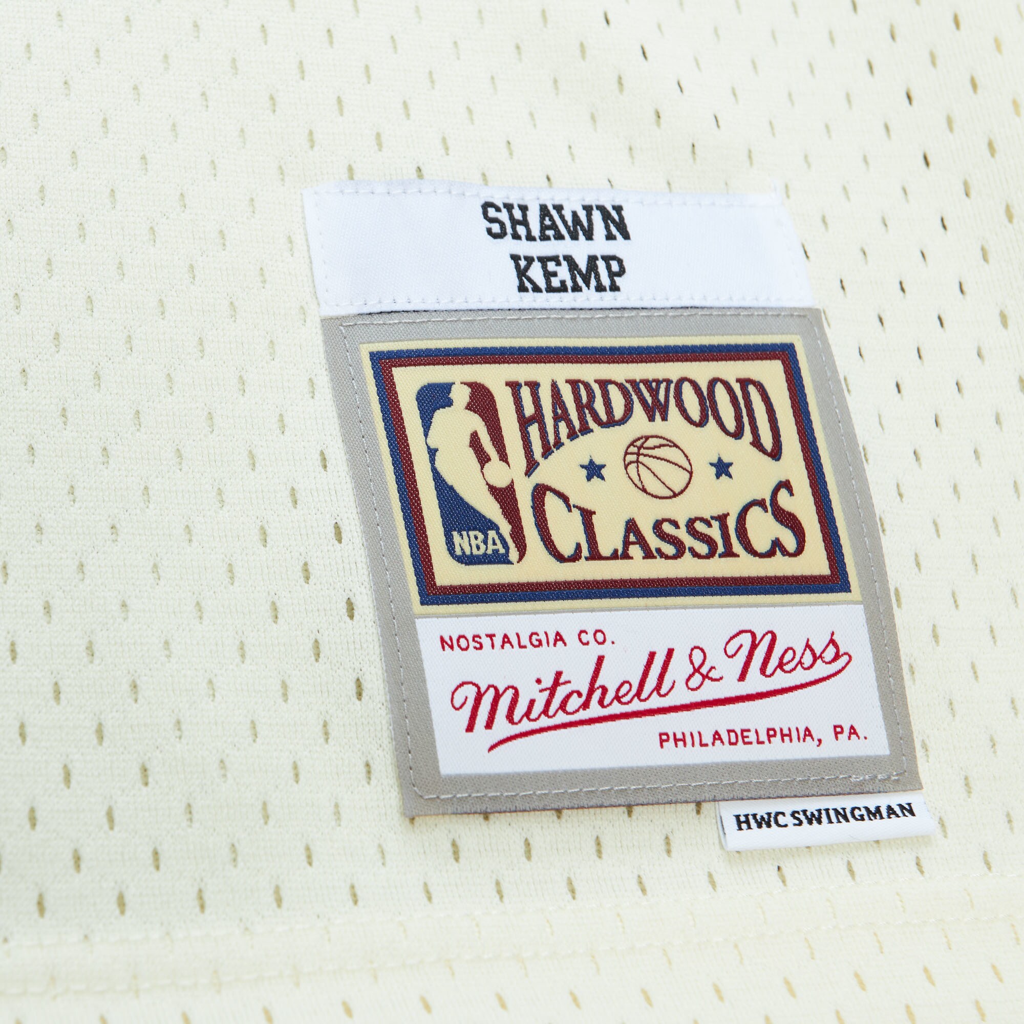 Shawn Kemp Cleveland Cavaliers Mitchell & Ness Chainstitch Swingman Jersey - Cream