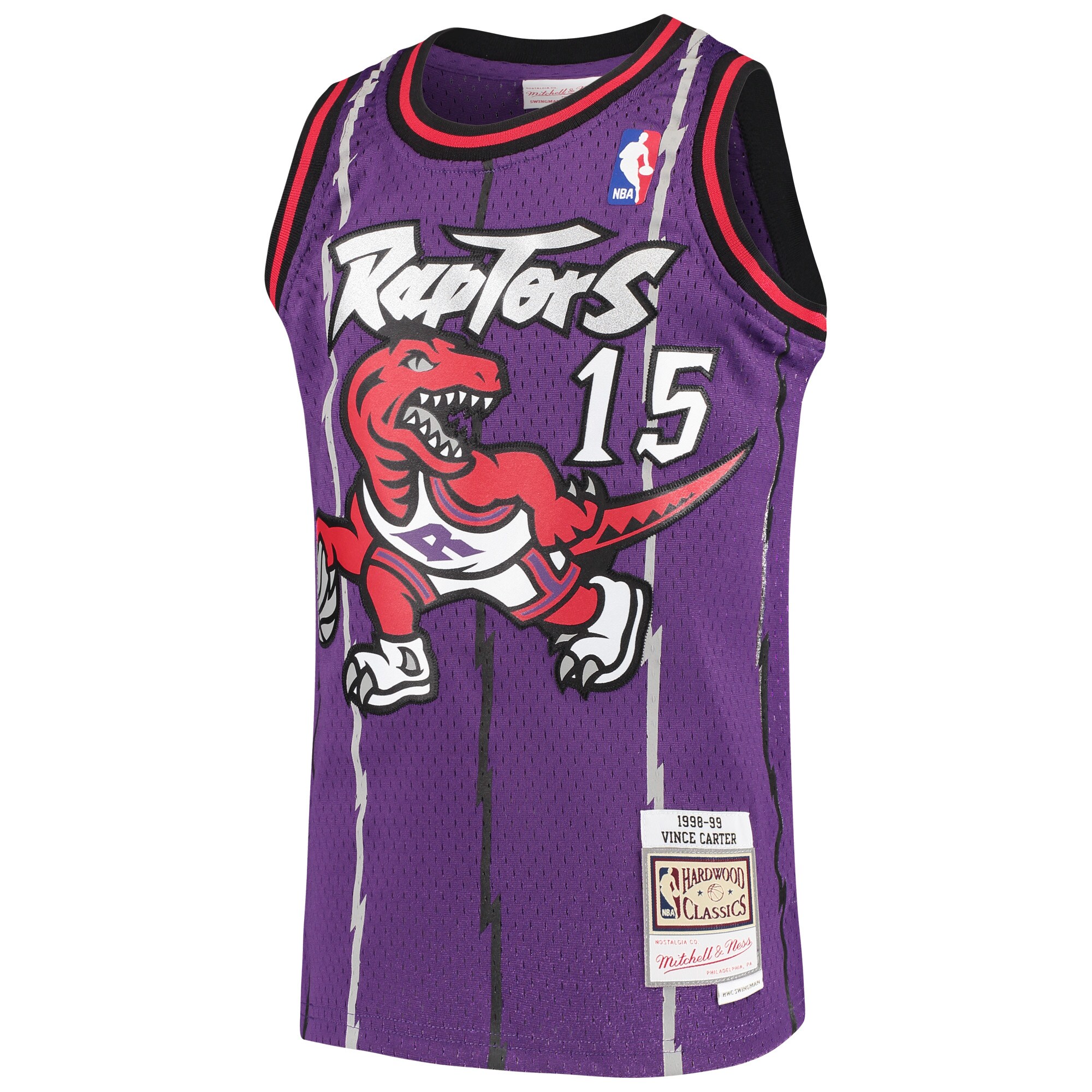 Vince Carter Toronto Raptors Mitchell & Ness Youth 1998\/99 Hardwood Classics Swingman Throwback Jersey - Purple