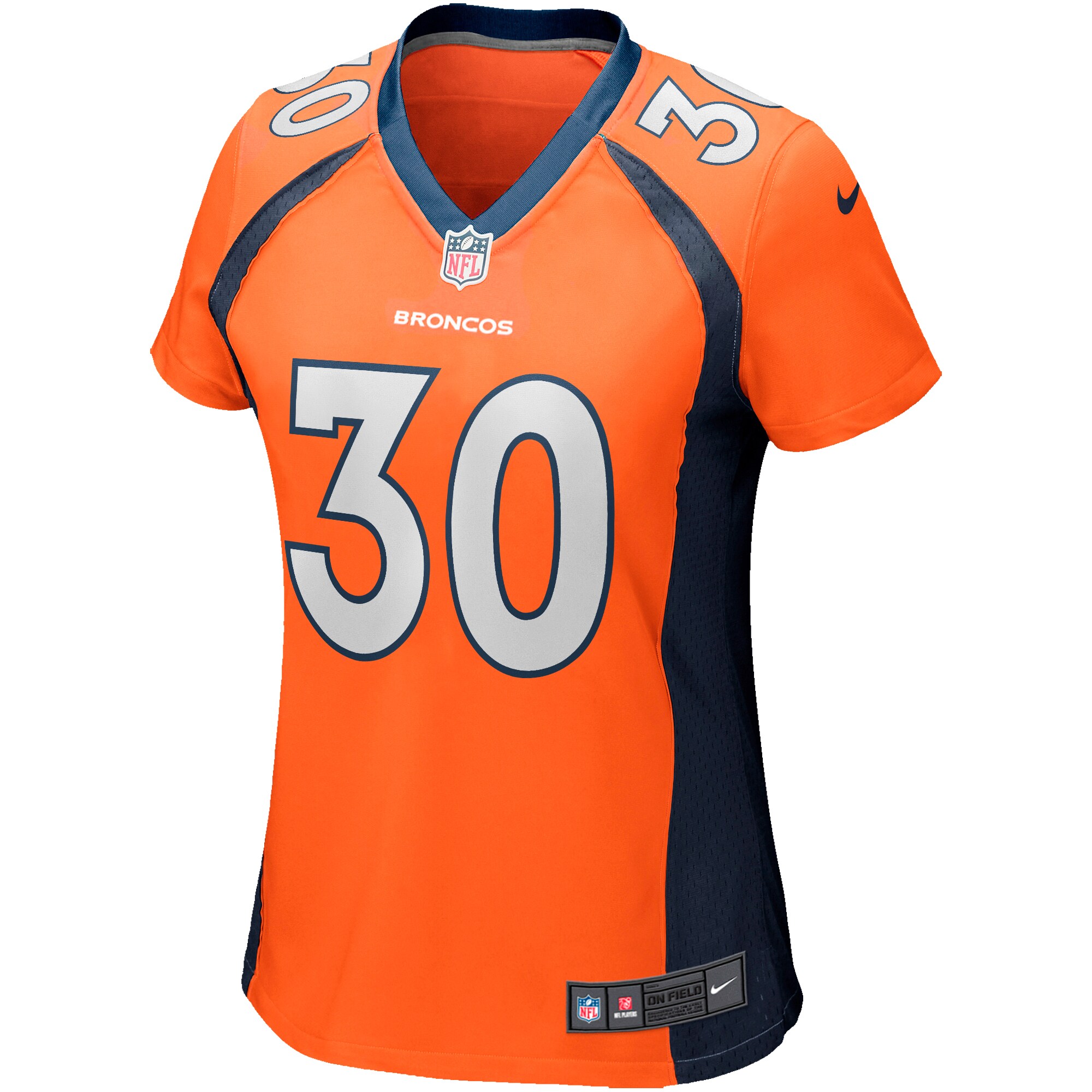 Terrell Davis Denver Broncos  Women's Game Retired Player Jersey - Orange