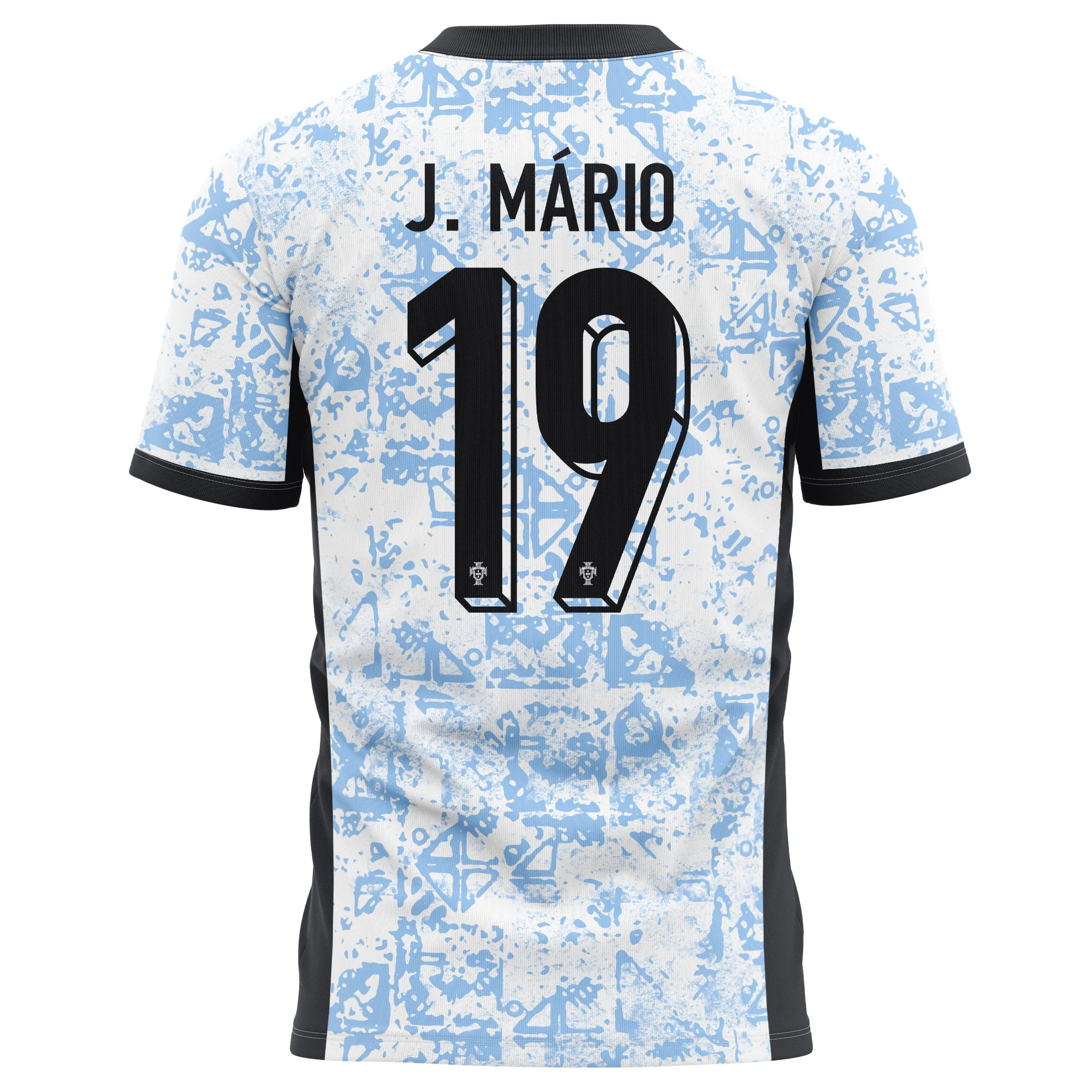 João Mário 19 Portugal National Team 2024/25 Away Kits AOP T-shirt - Cream/Blue
