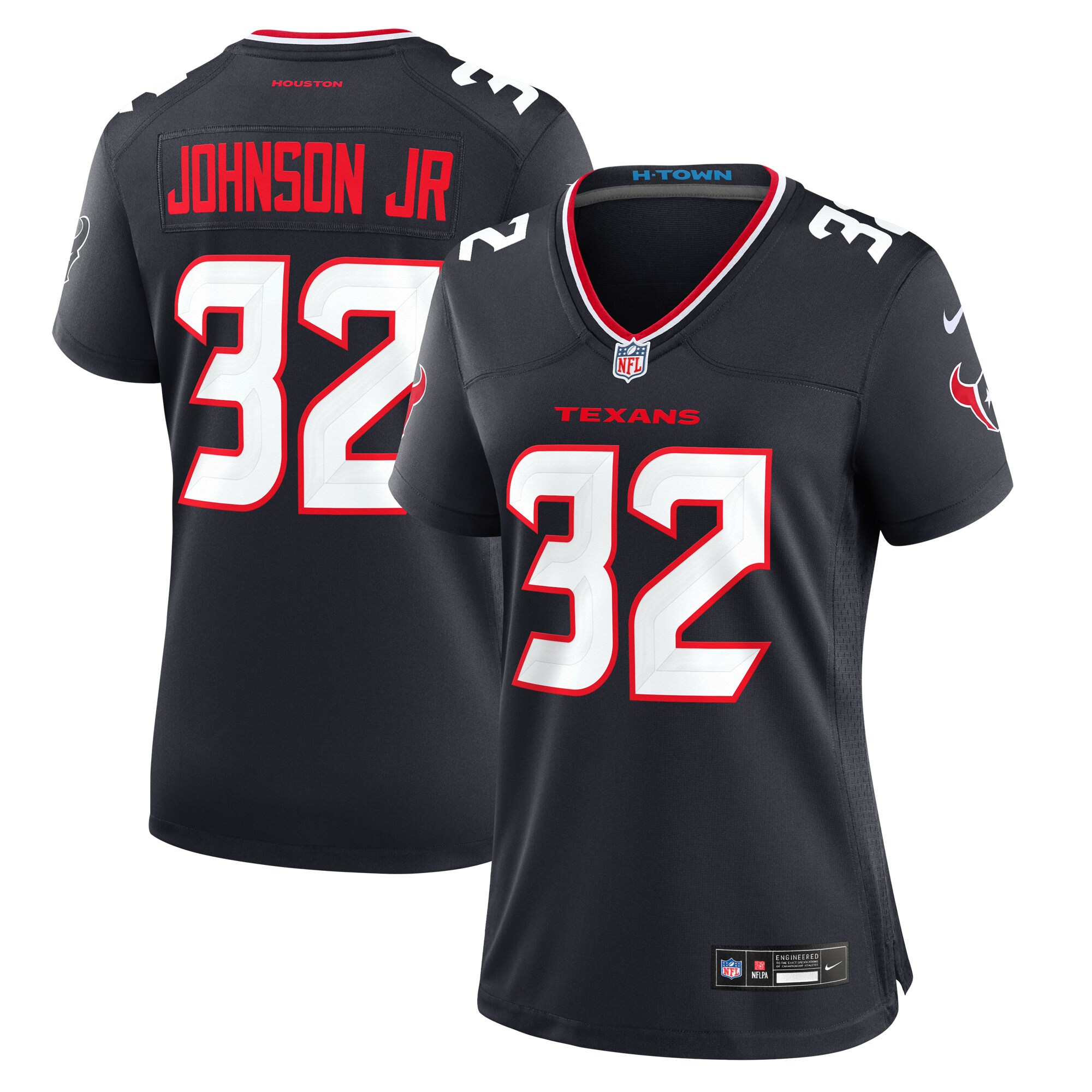 Lonnie Johnson Jr. Houston Texans  Women's Team Game Jersey -  Navy