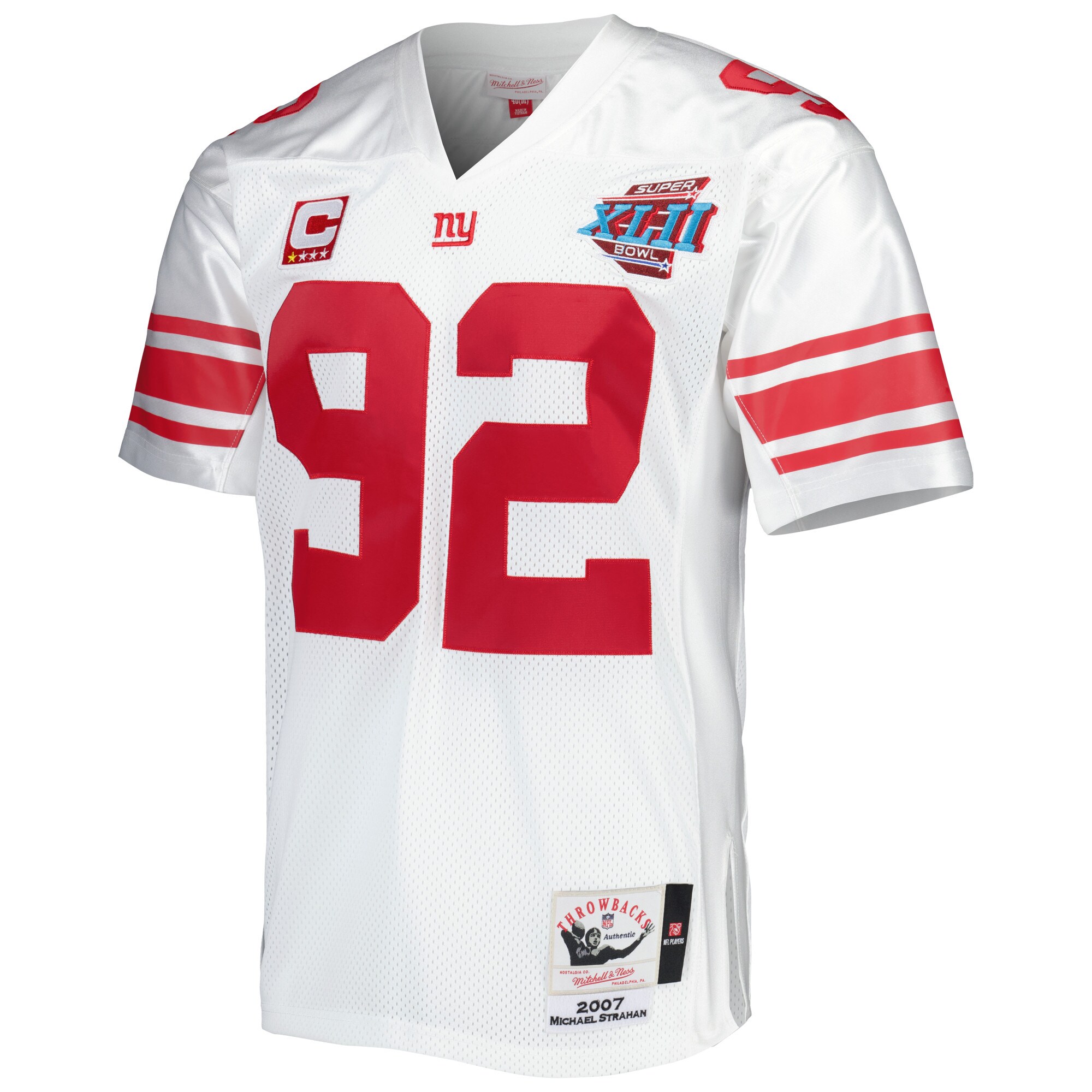 Michael Strahan New York Giants 2007 Mitchell & Ness Authentic Throwback Retired Player Jersey - White