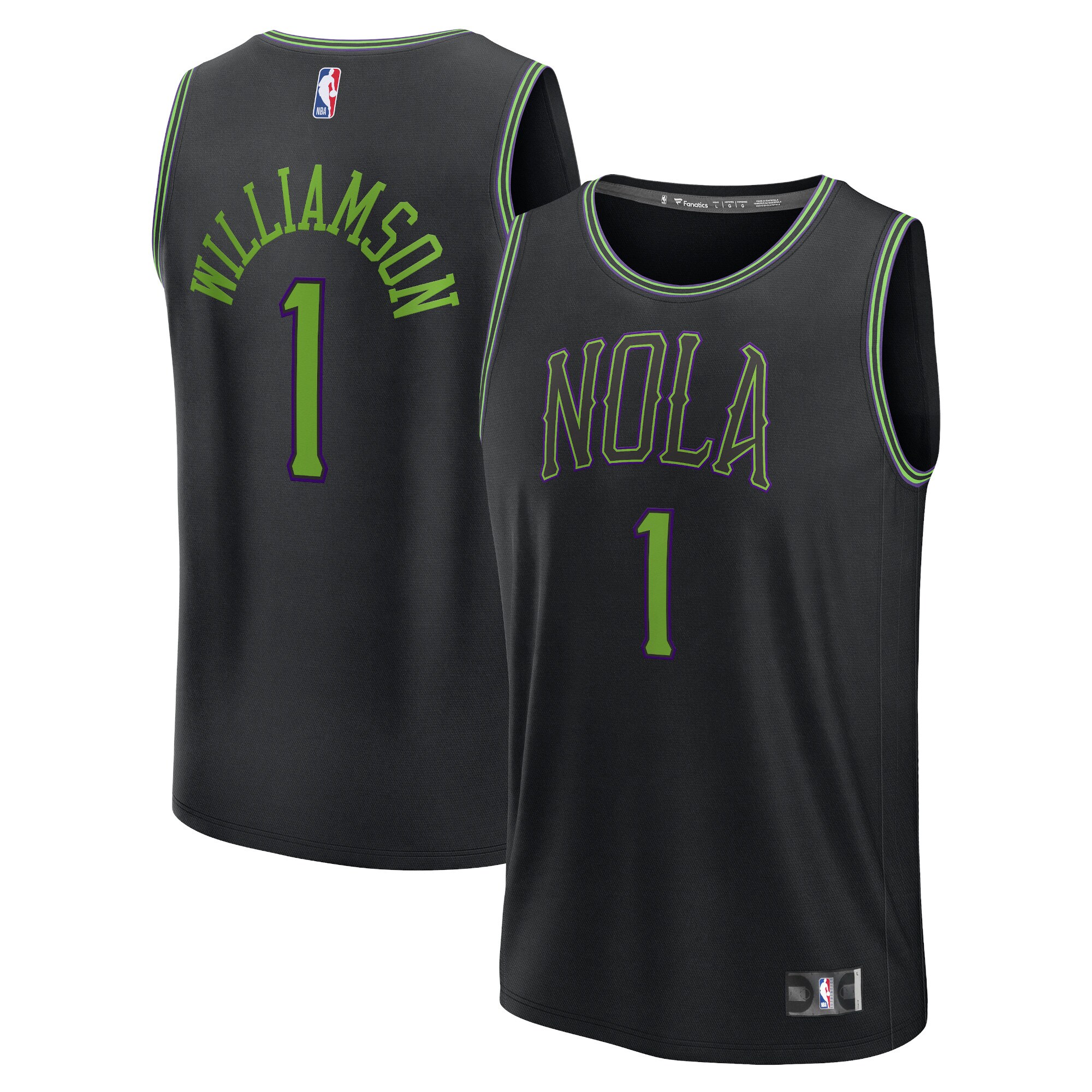 Zion Williamson New Orleans Pelicans Fanatics Youth Fast Break Jersey - Black - City Edition