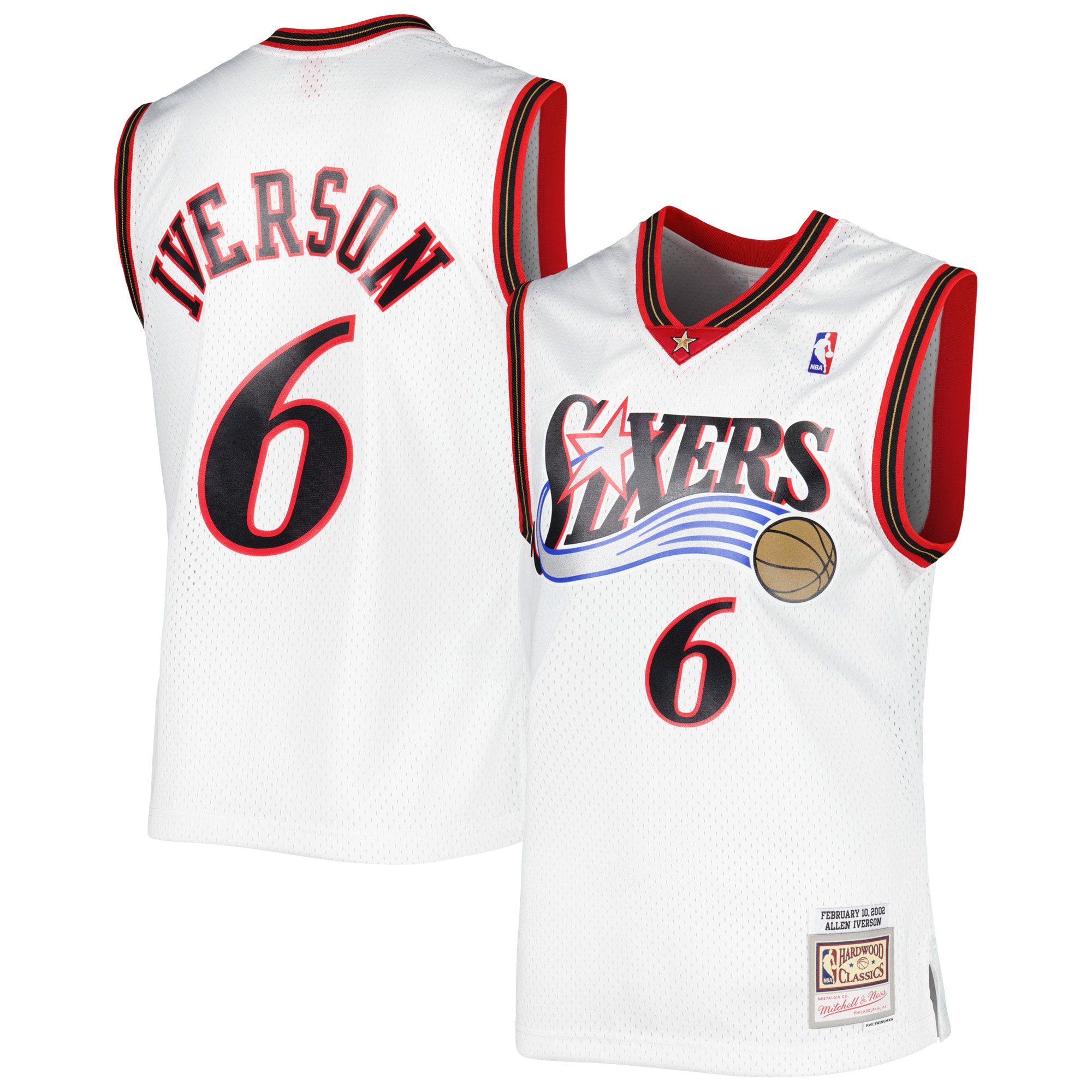 Allen Iverson Philadelphia 76ers Mitchell & Ness 2001\/02 Hardwood Classics Swingman Jersey - White
