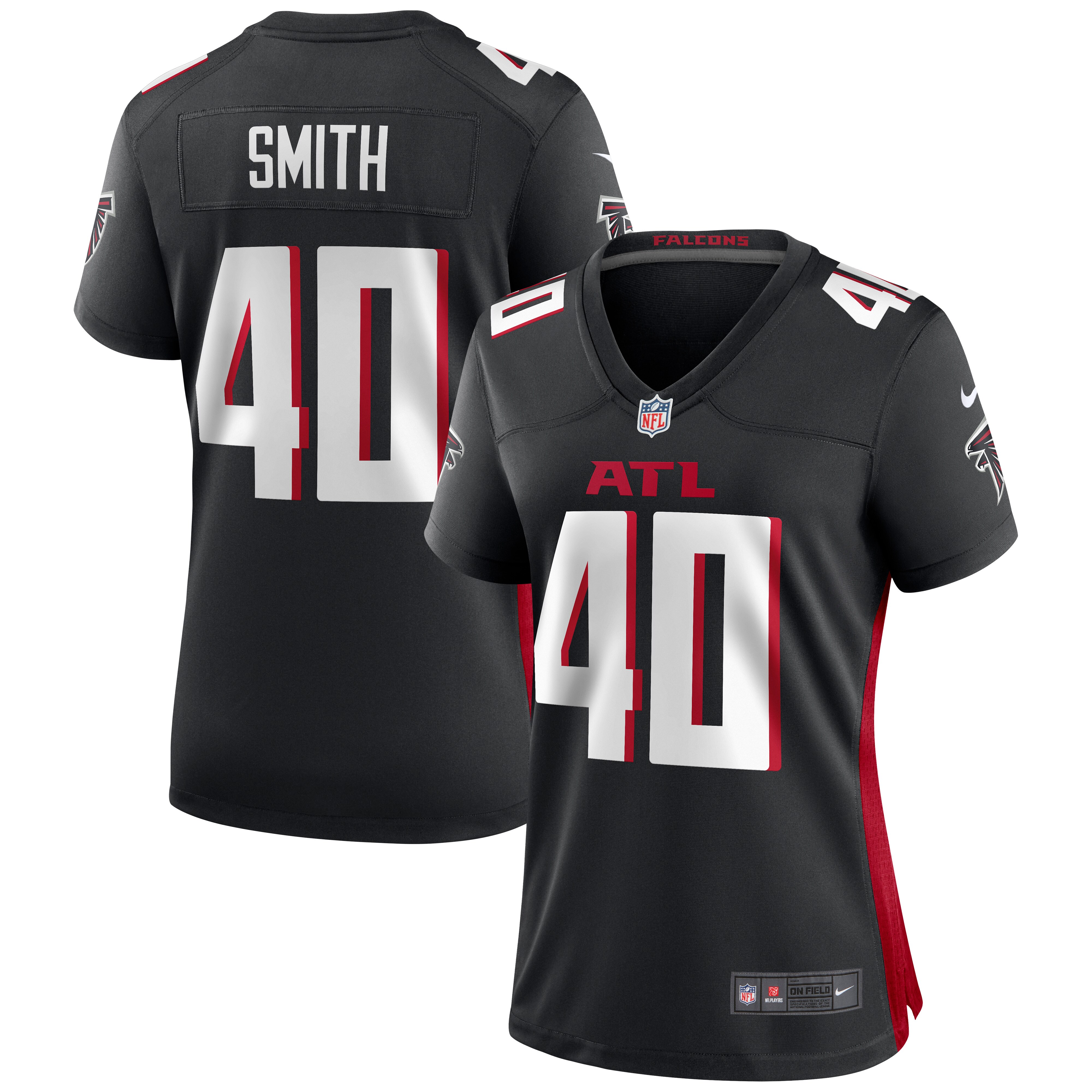 Keith Smith Atlanta Falcons  Women's Game Jersey - Black