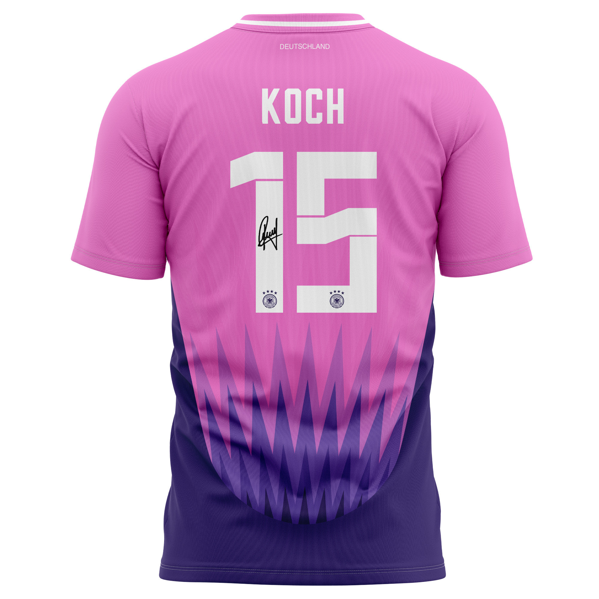 Robin Koch 15 Signed Germany National Team 2024 Away Kits AOP T-shirt Autographed- Purple