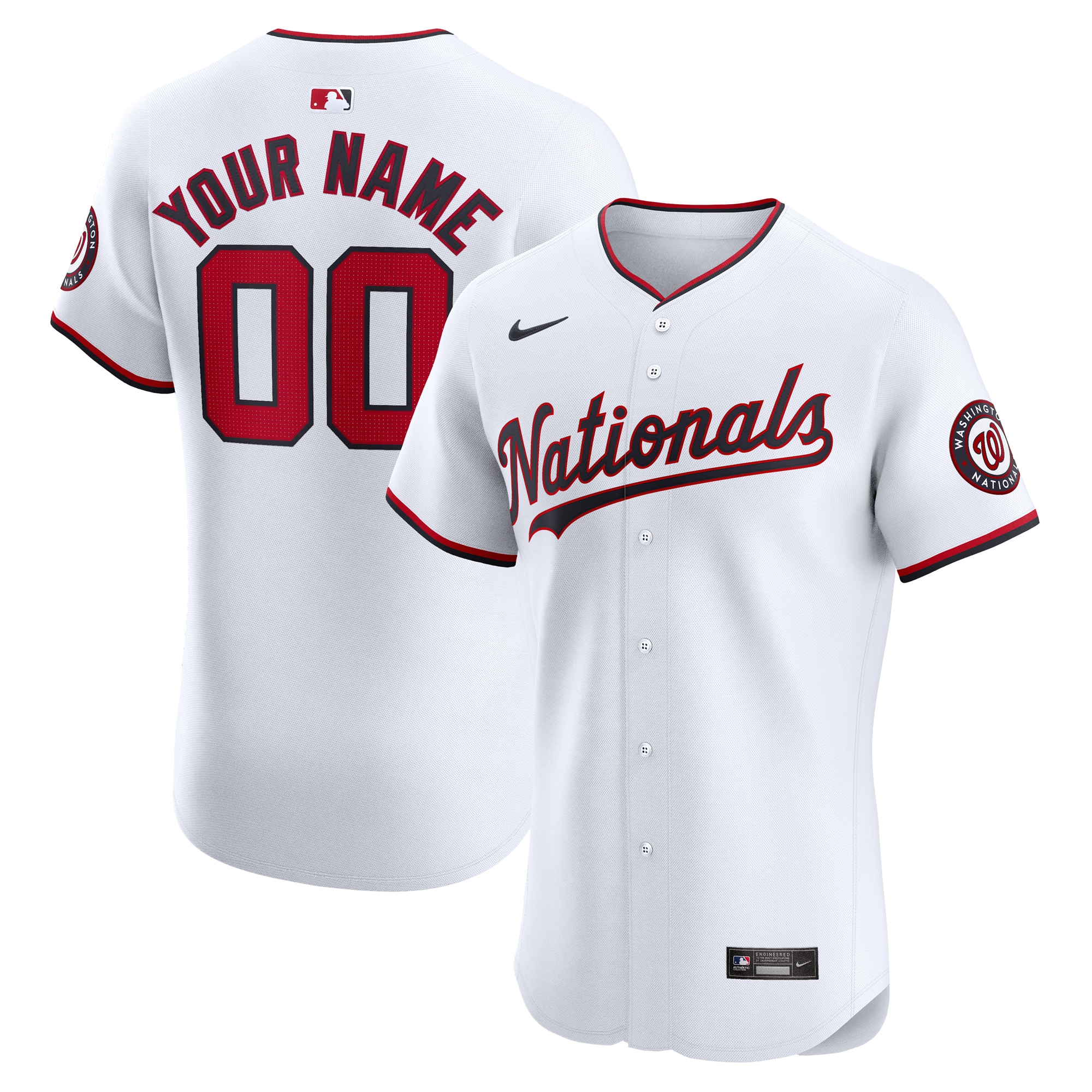 Washington Nationals  Home Elite Custom Jersey - White