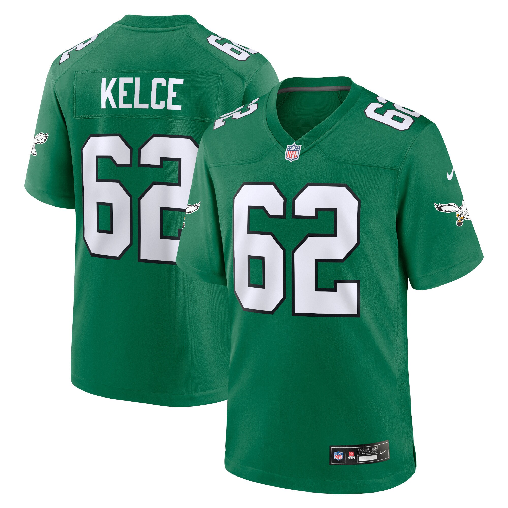 Jason Kelce Philadelphia Eagles  Youth Game Jersey - Kelly Green
