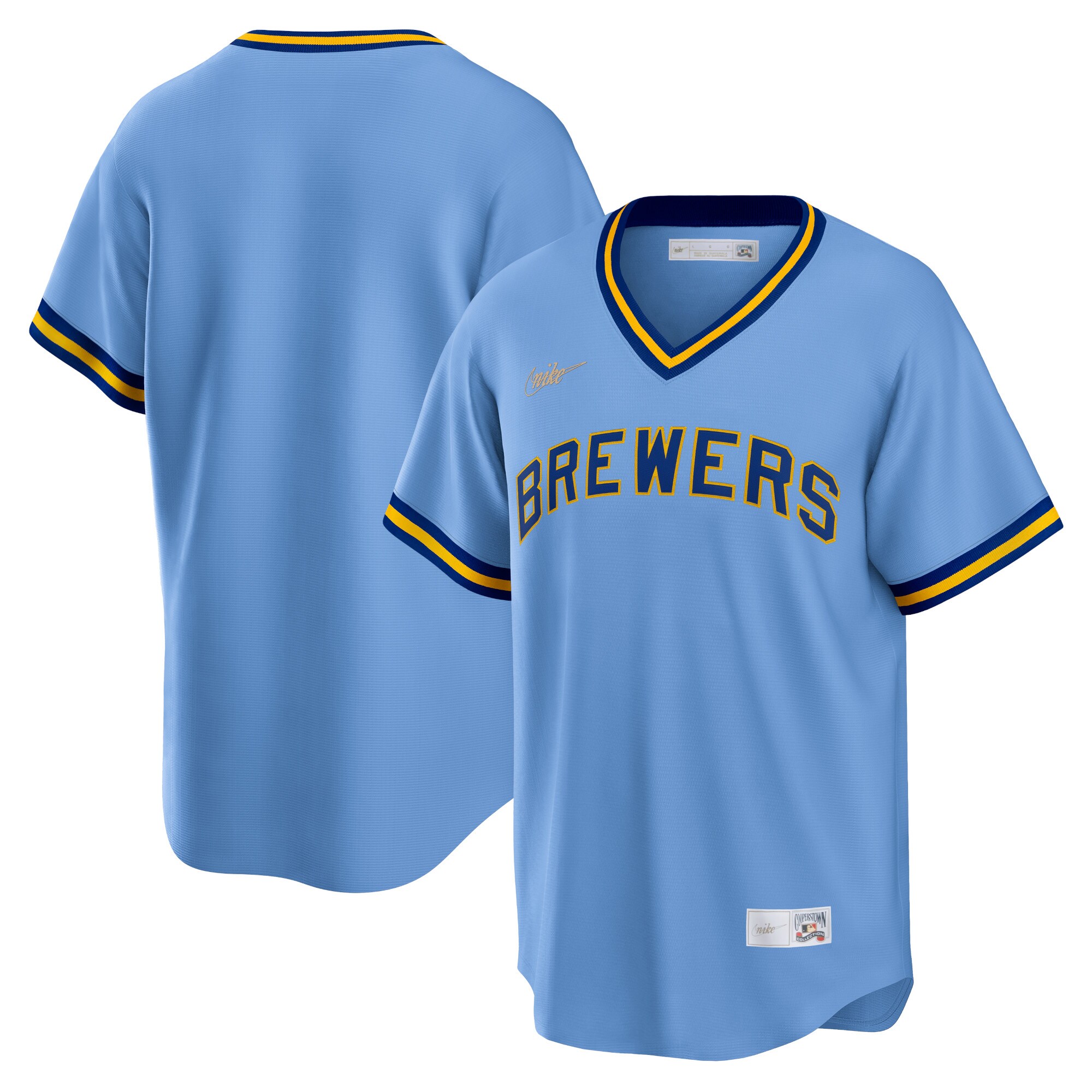 Milwaukee Brewers  Road Cooperstown Collection Team Jersey - Powder Blue