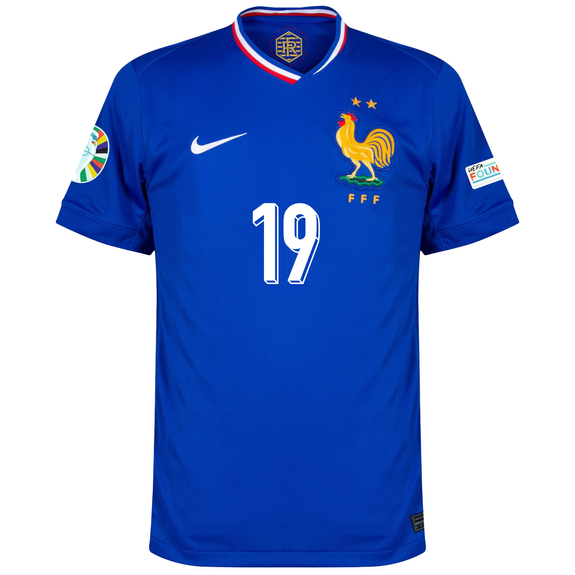 Youssouf Fofana 19 France National Team 2024/25 Home Jersey - Euro UEFA Patch - Men, Blue