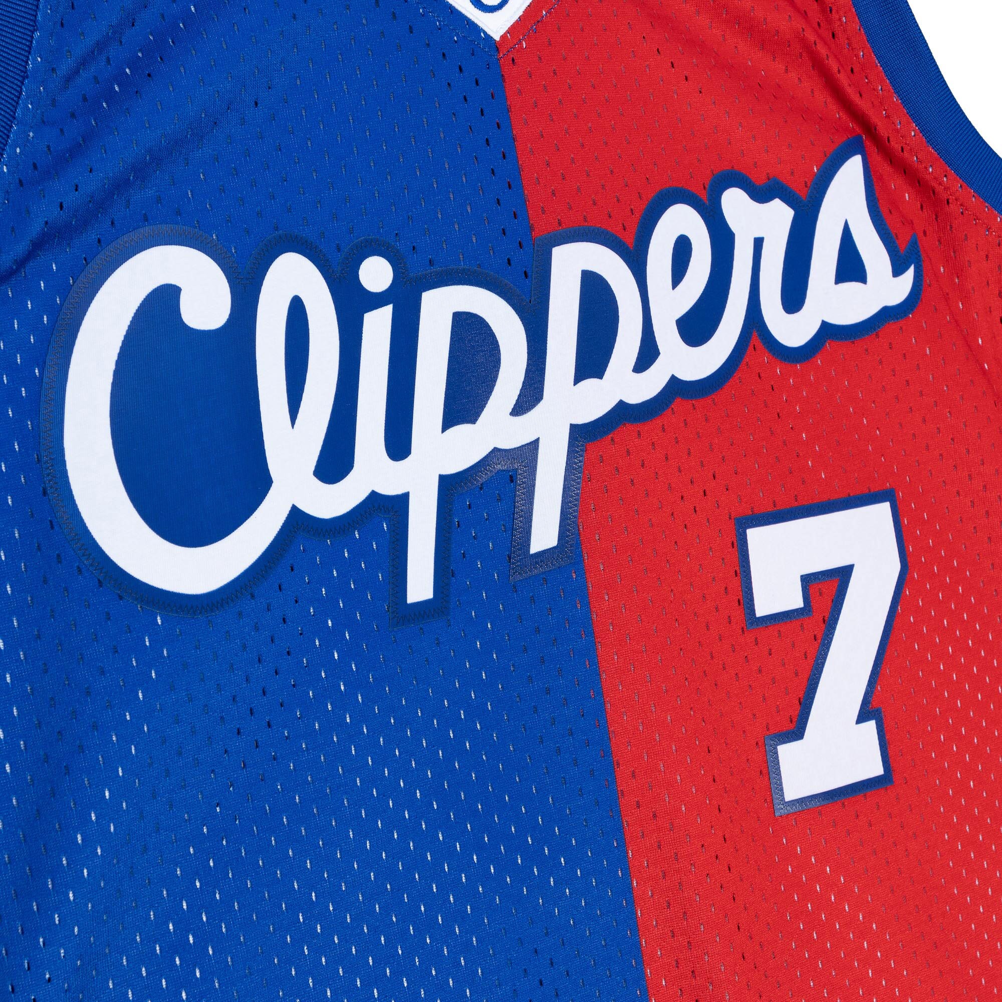 Lamar Odom LA Clippers Mitchell & Ness Hardwood Classics 2000\/01 Split Swingman Jersey - Royal\/Red