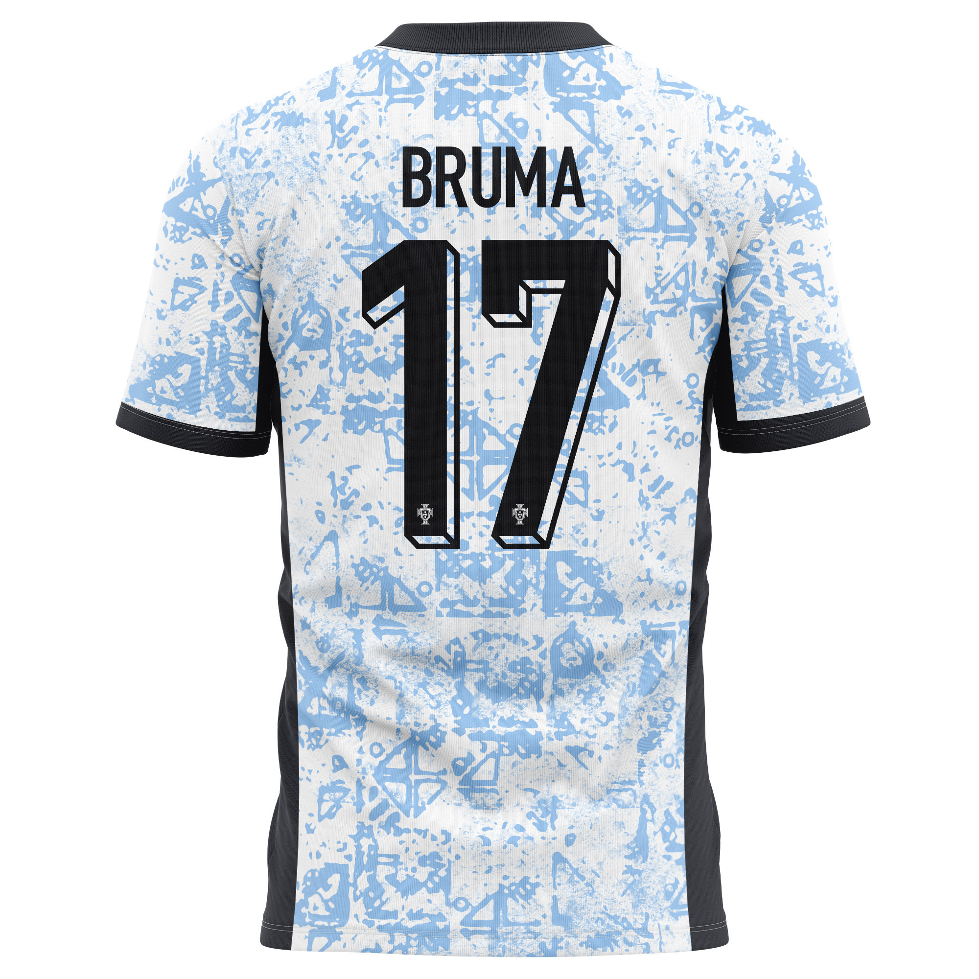 Bruma 17 Portugal National Team 2024/25 Away Kits AOP T-shirt - Cream/Blue
