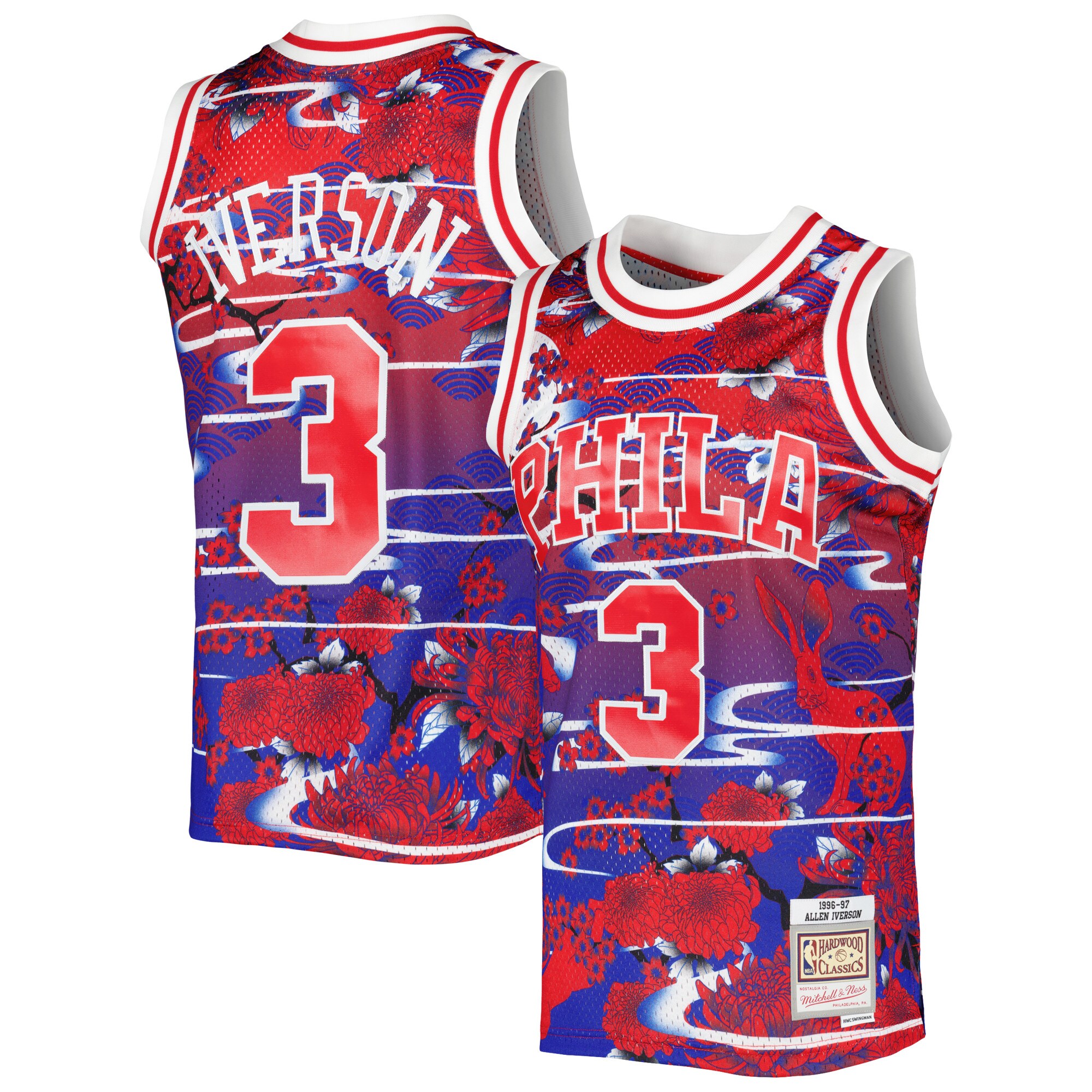 Allen Iverson Philadelphia 76ers Mitchell & Ness 1996\/97 Hardwood Classics Lunar New Year Swingman Jersey - Red
