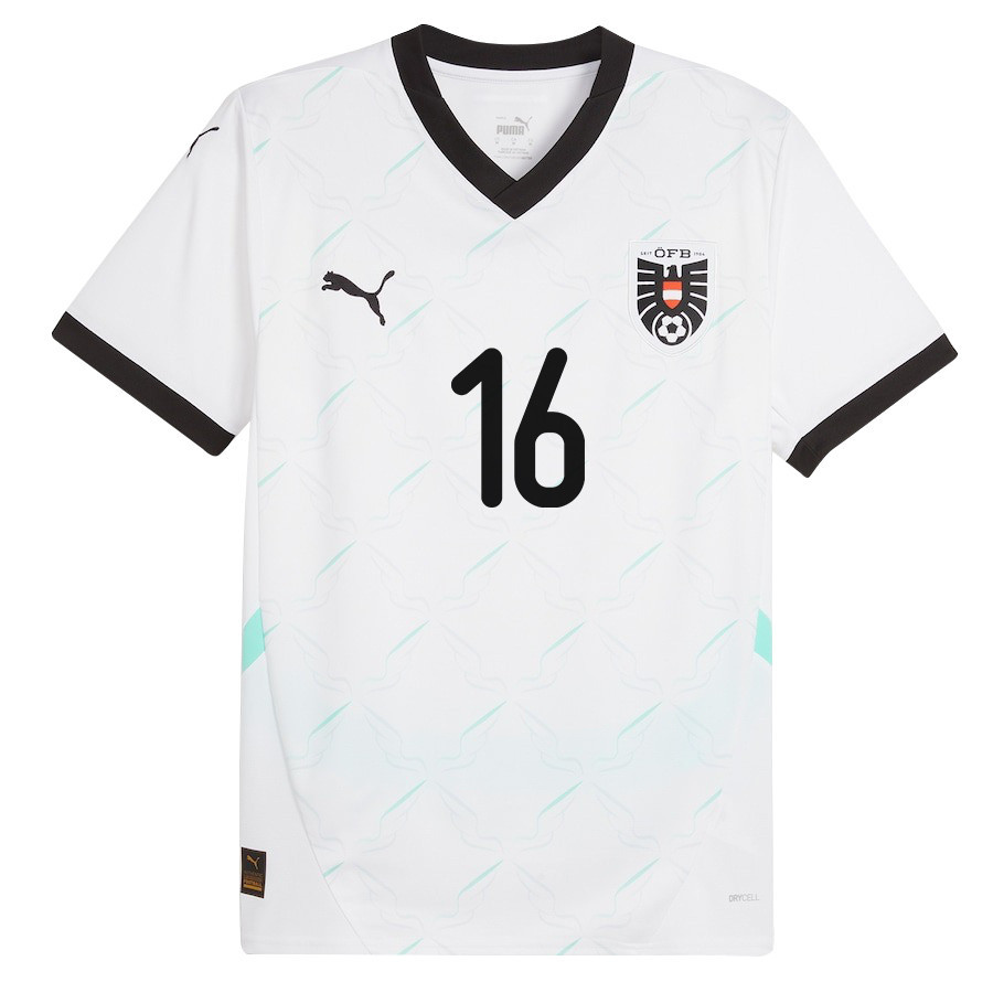 Phillipp Mwene 16 Austria National Team 2024/25 Away Men Jersey - White