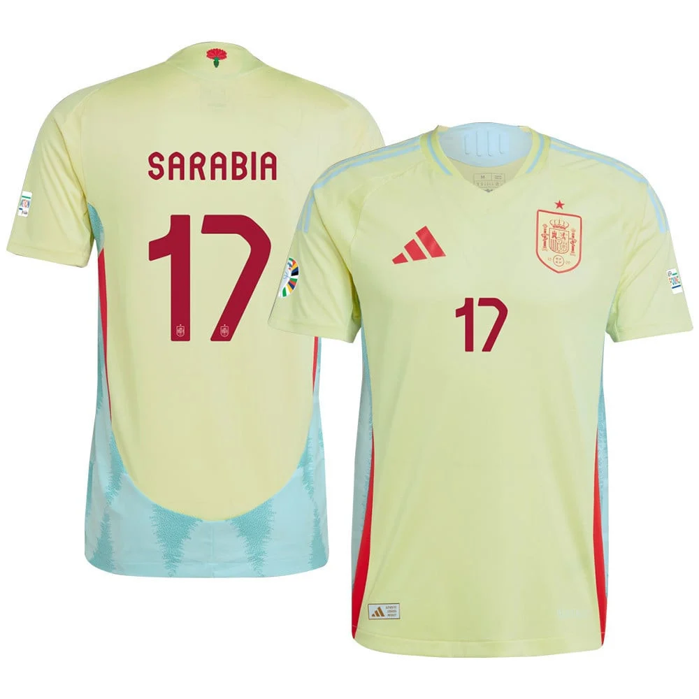 Pablo Sarabia 17 Spain National Team 2024 Away Men Jersey - Yellow