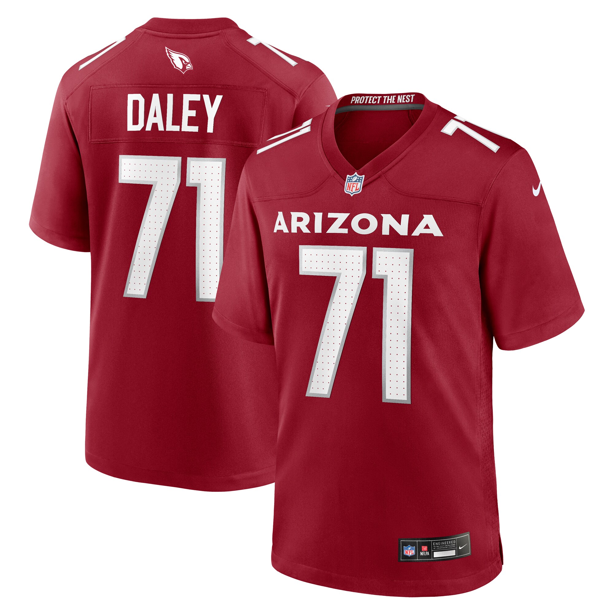 Dennis Daley Arizona Cardinals  Game Player Jersey - Cardinal