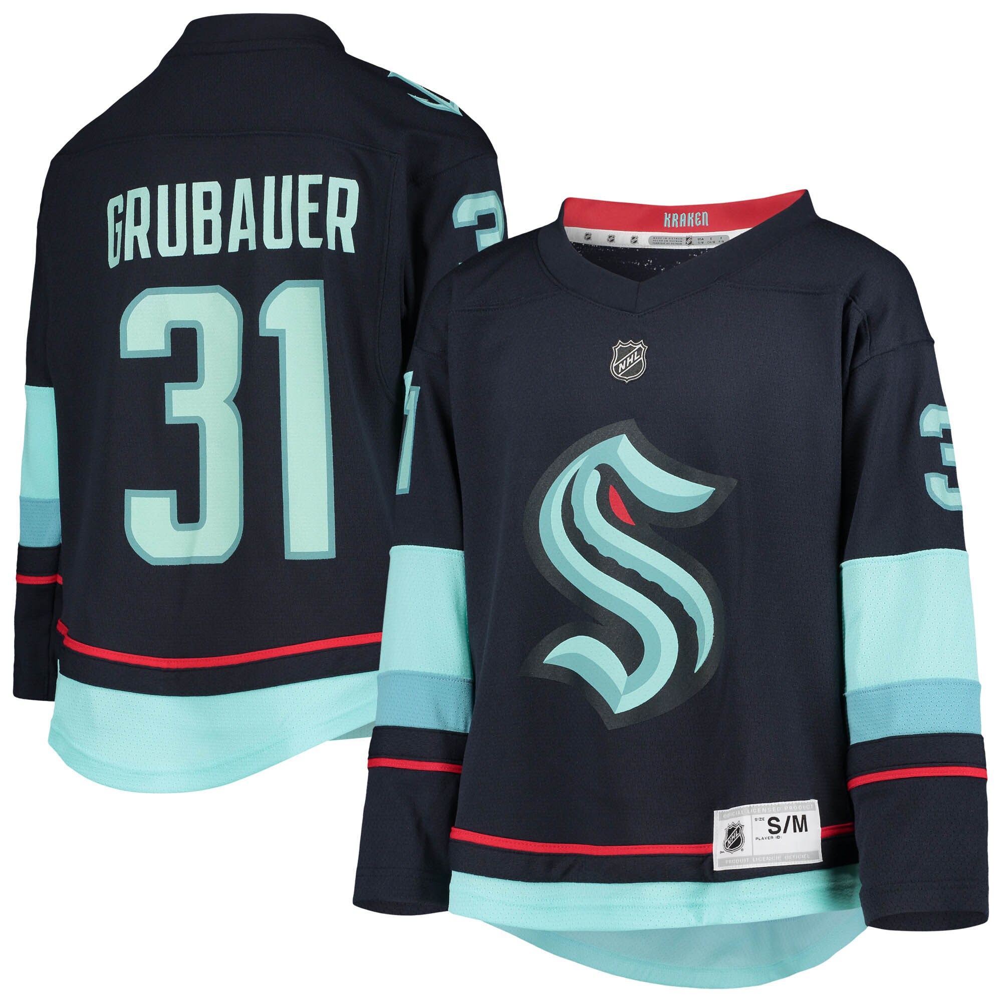 Philipp Grubauer  Youth Home Replica Player Jersey - Deep Sea Blue