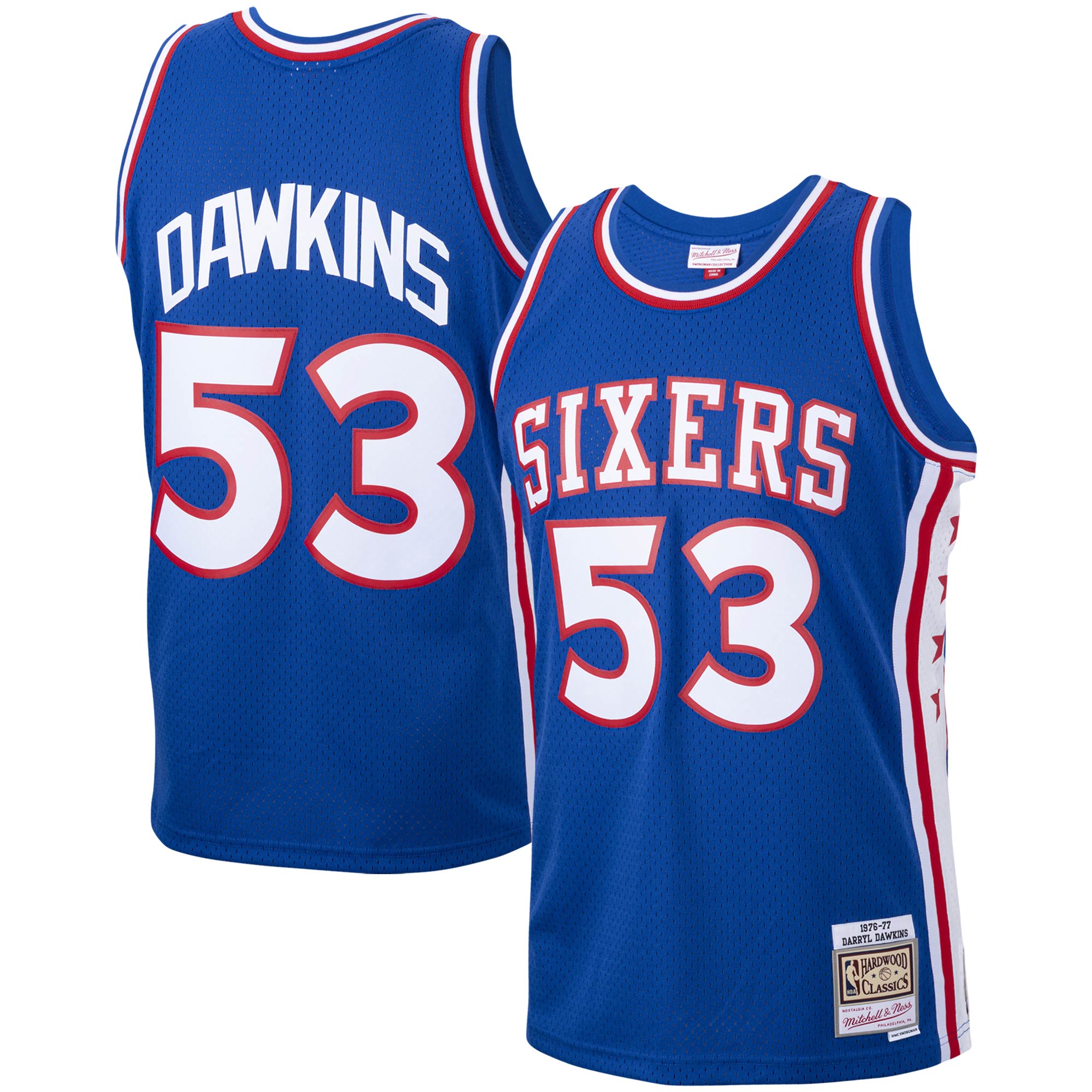 Darryl Dawkins Philadelphia 76ers Mitchell & Ness 1976\/77 Hardwood Classics Swingman Jersey - Royal