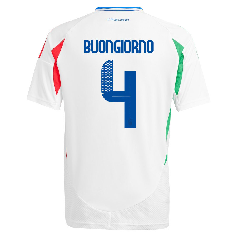 Alessandro Buongiorno 4 Italy National Team 2024/25 Away YOUTH Jersey - White