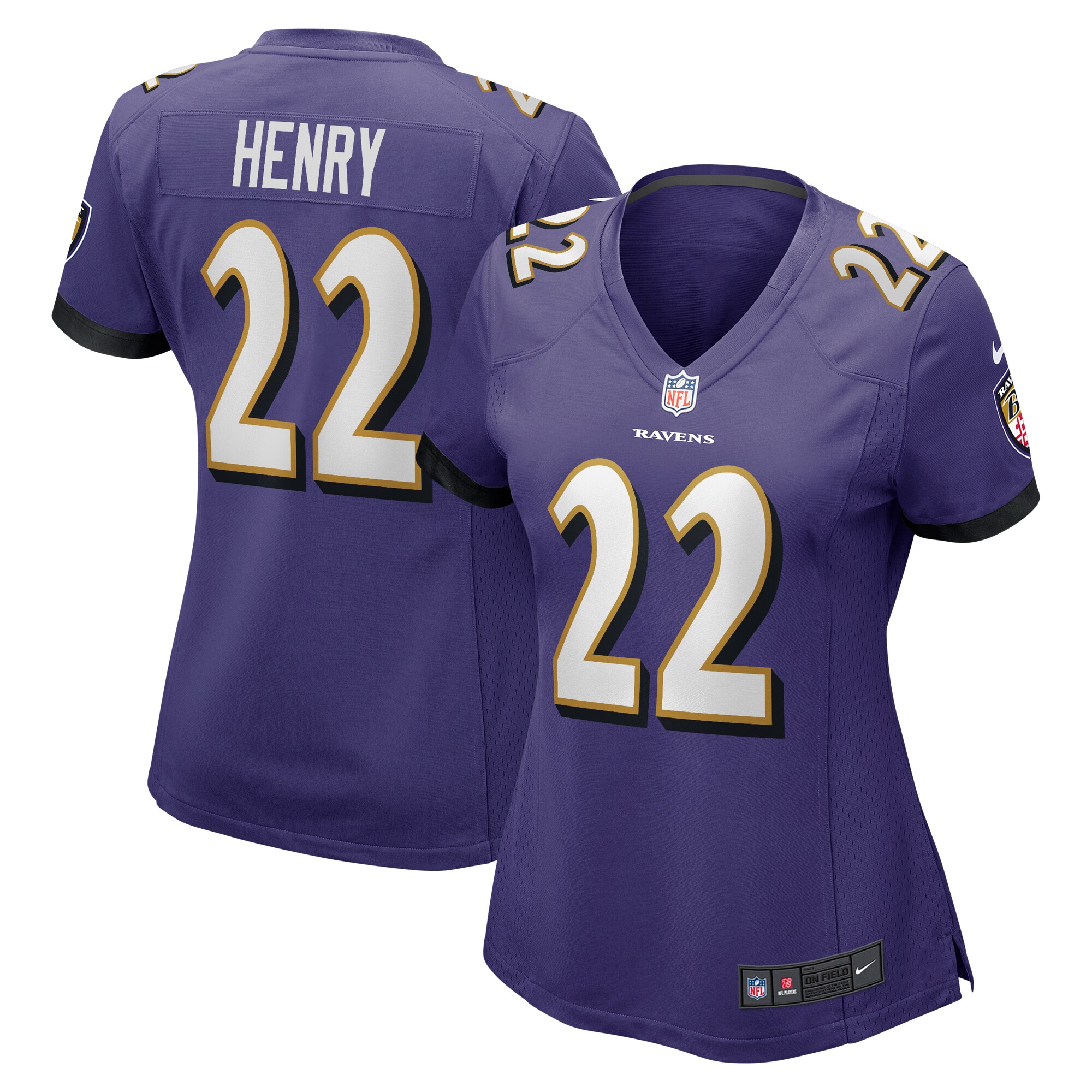 Derrick Henry Baltimore Ravens  Women's Game Player Jersey - Purple