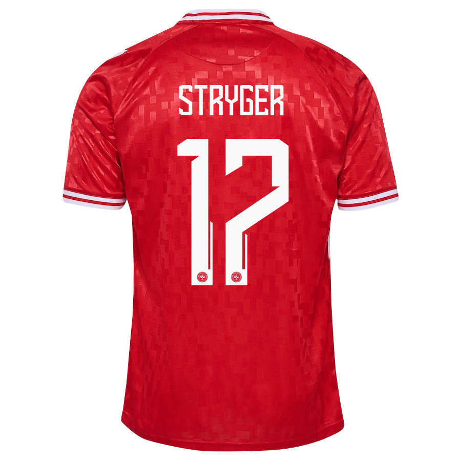 Jens Stryger 17 Denmark National Team 2024/25 Home Men Jersey - Red