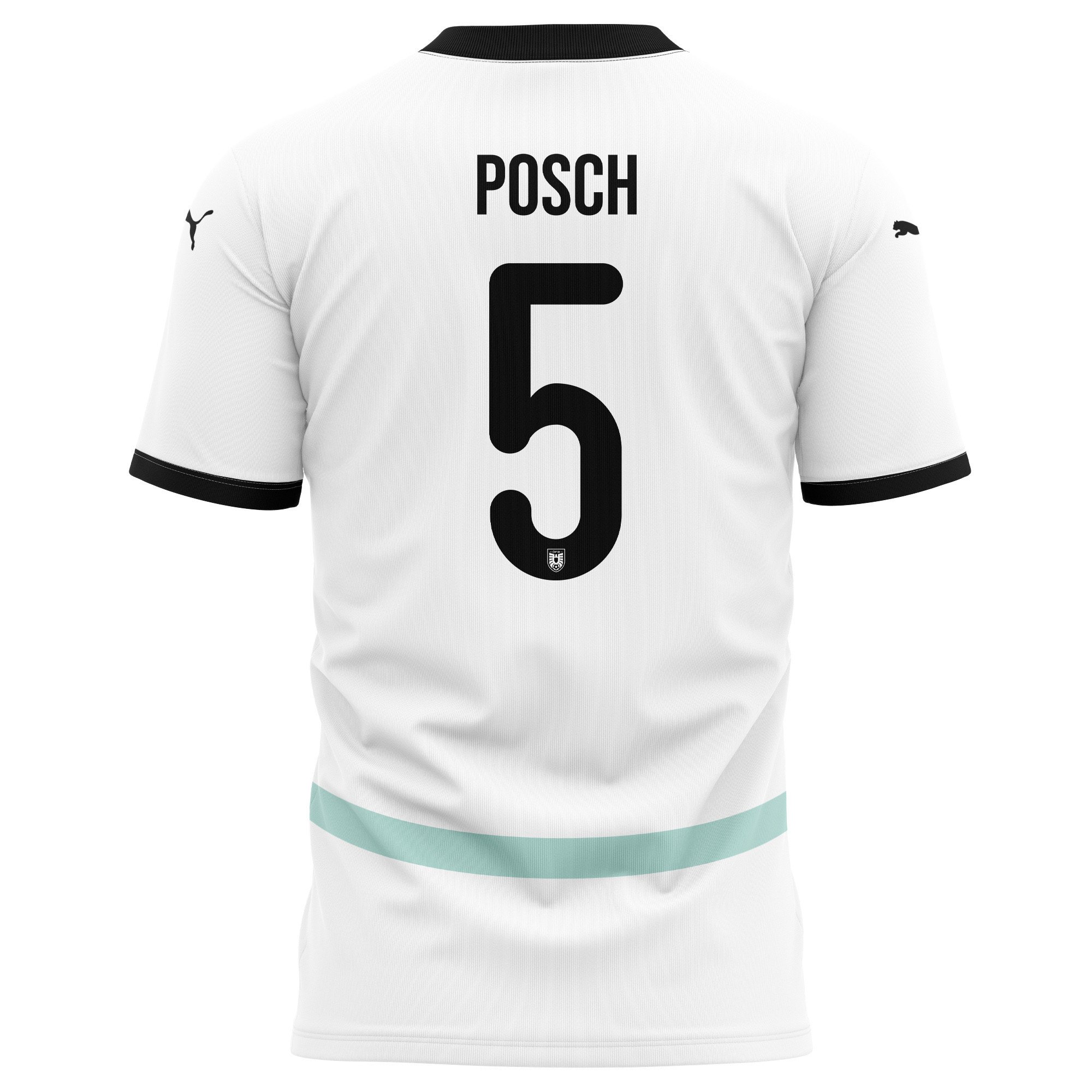 Stefan Posch 5 Austria National Team 2024/25 Away Kits AOP T-shirt - White