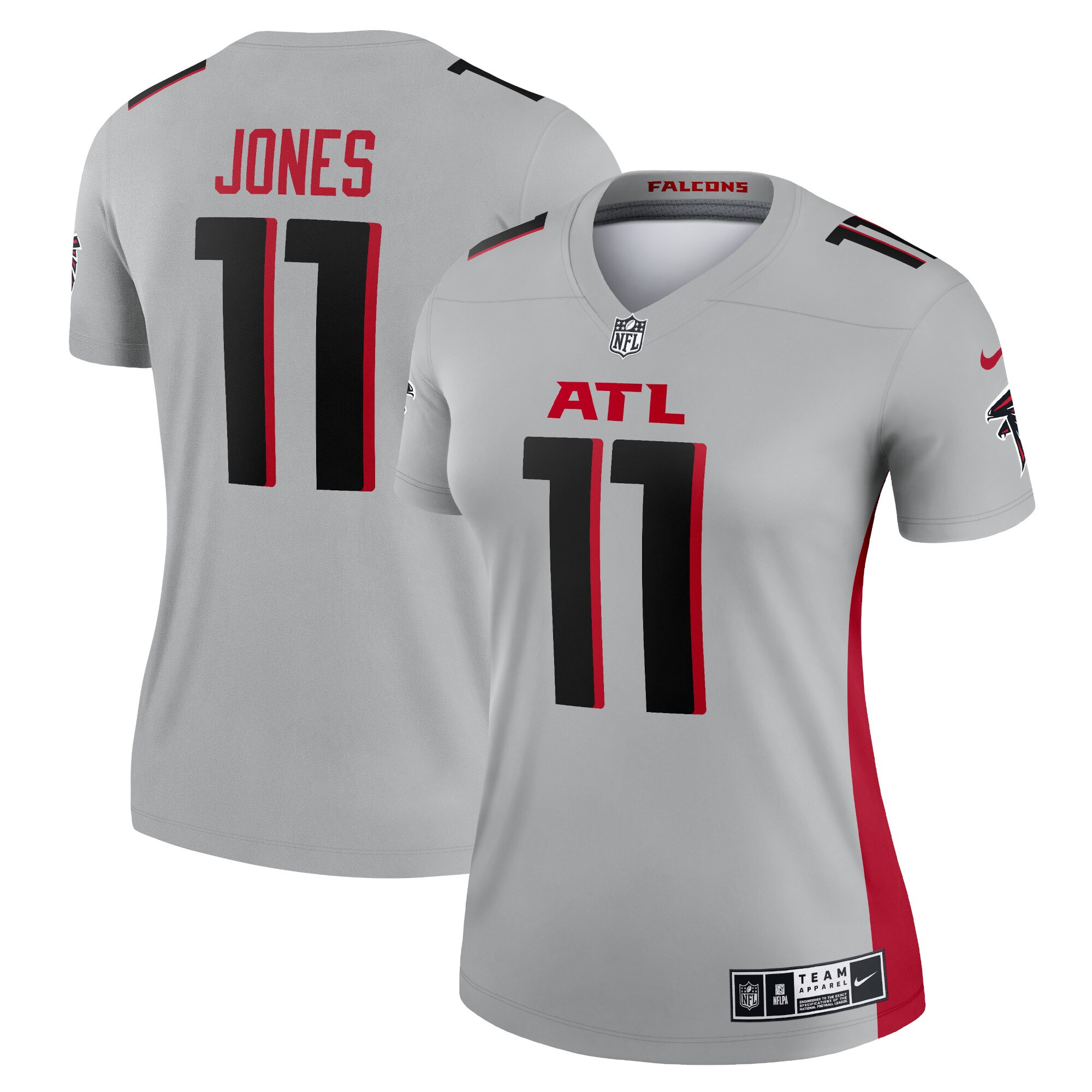 Julio Jones Atlanta Falcons  Women's Inverted Legend Jersey - Silver