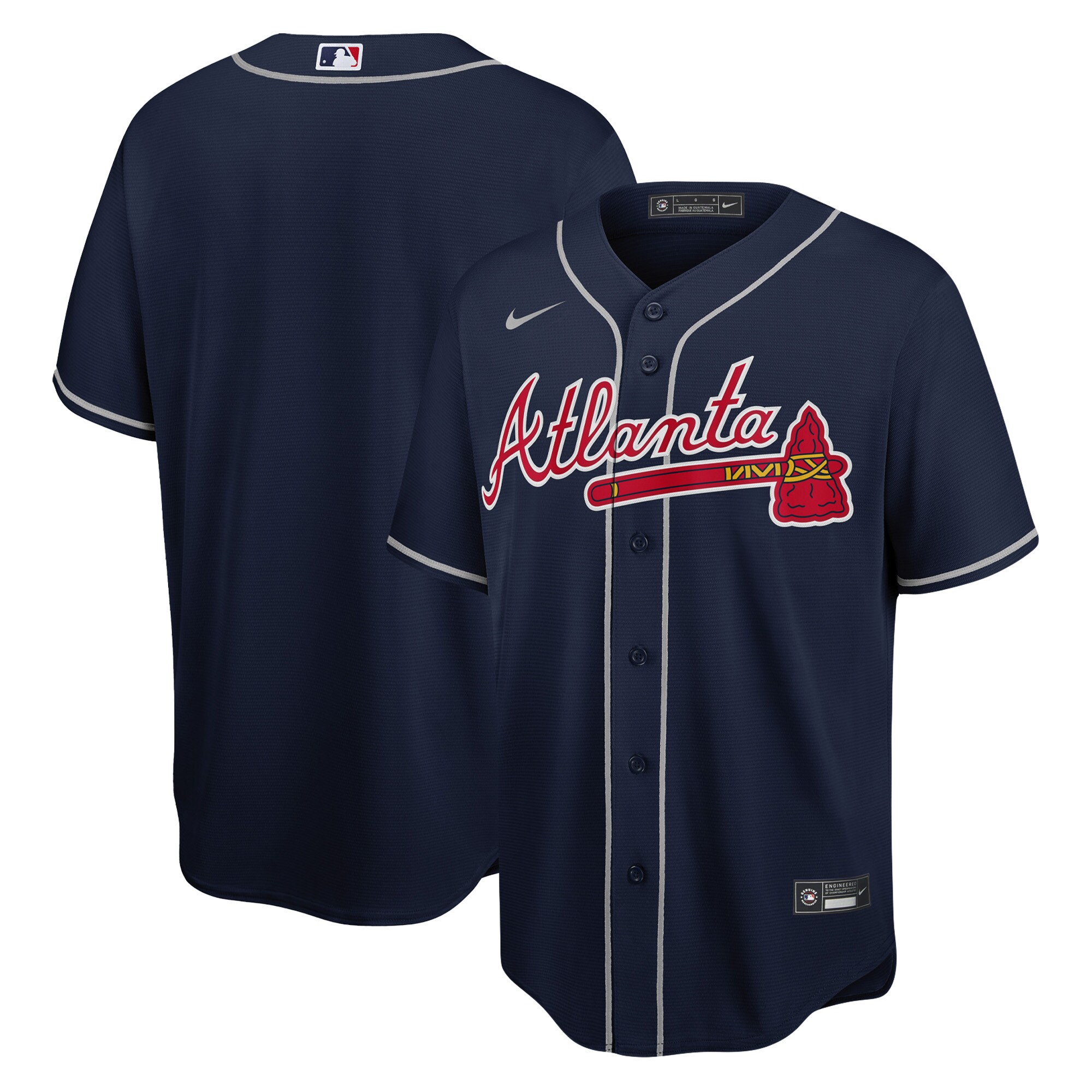 Atlanta Braves  Big & Tall Alternate Replica Team Jersey - Navy