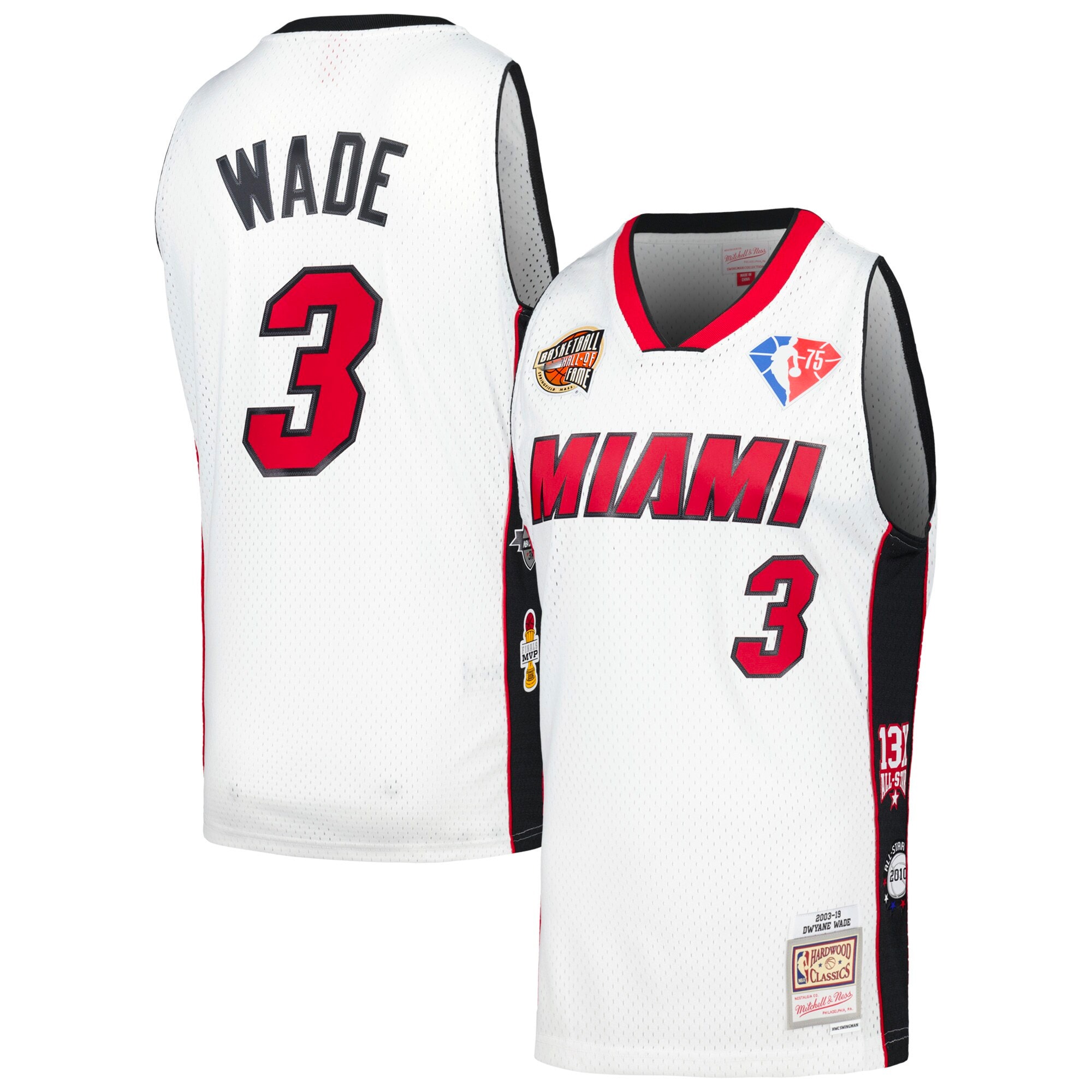Dwyane Wade Miami Heat Mitchell & Ness Unisex Hall of Fame Class of 2023 Throwback Swingman Jersey - White