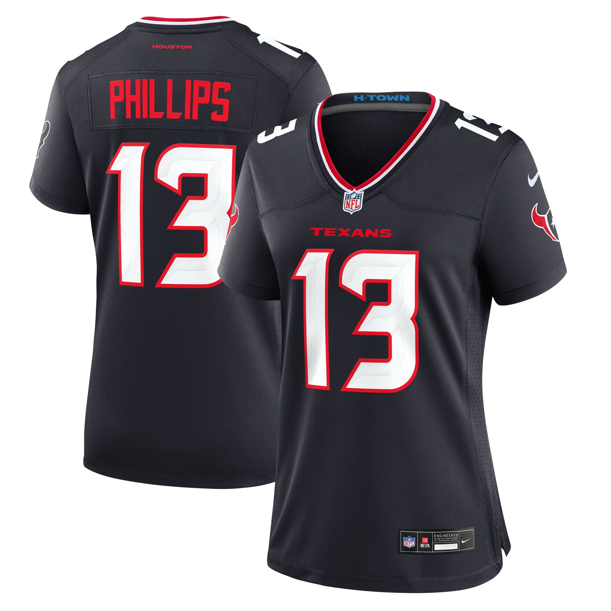 DelShawn Phillips Houston Texans  Women's Team Game Jersey -  Navy