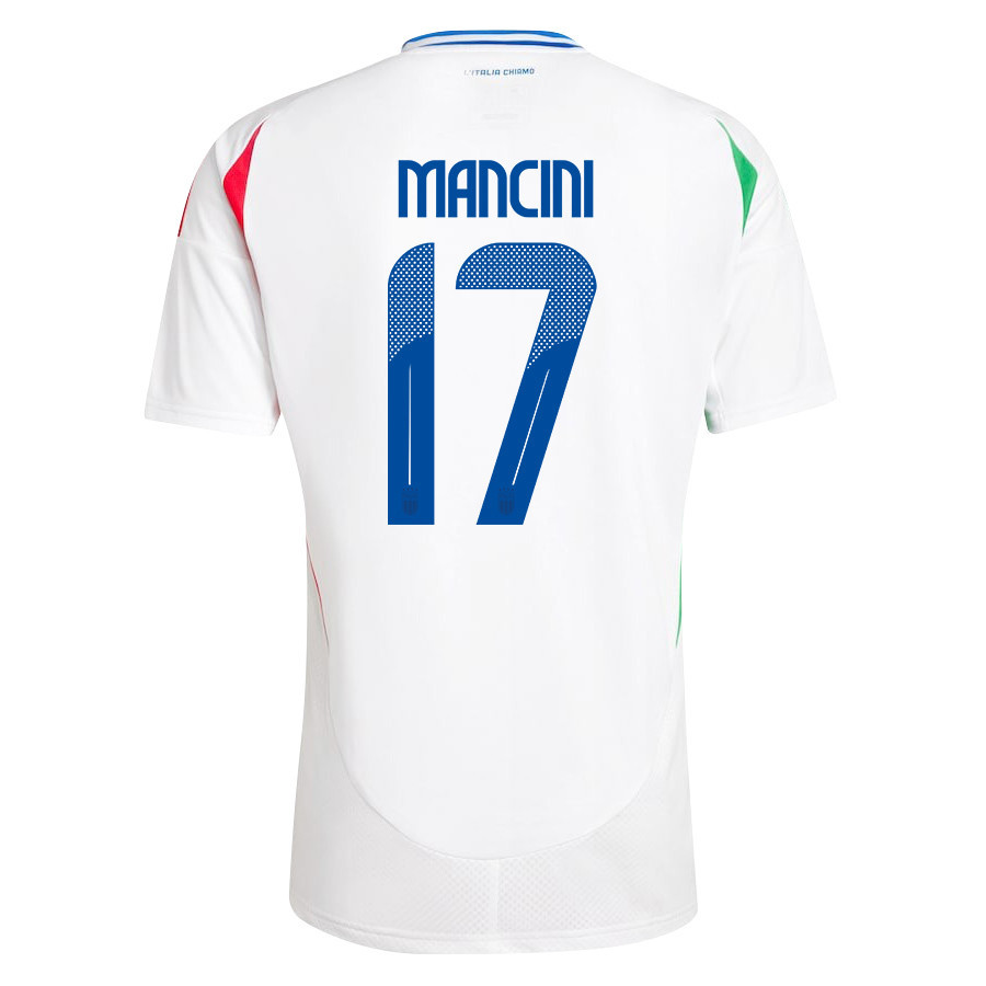 Gianluca Mancini 17 Italy National Team 2024/25 Away Men Jersey - White