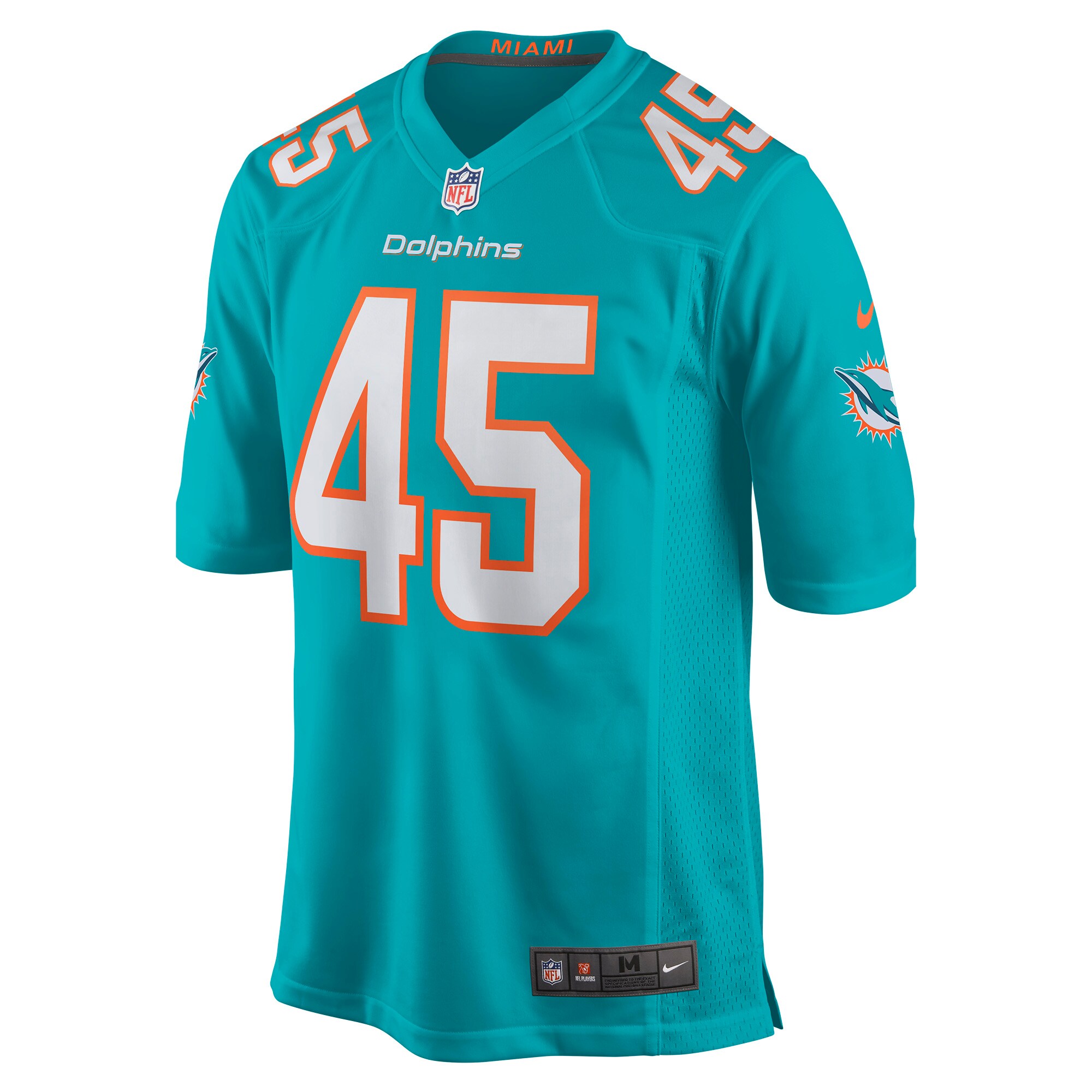 Duke Riley Miami Dolphins  Game Jersey - Aqua