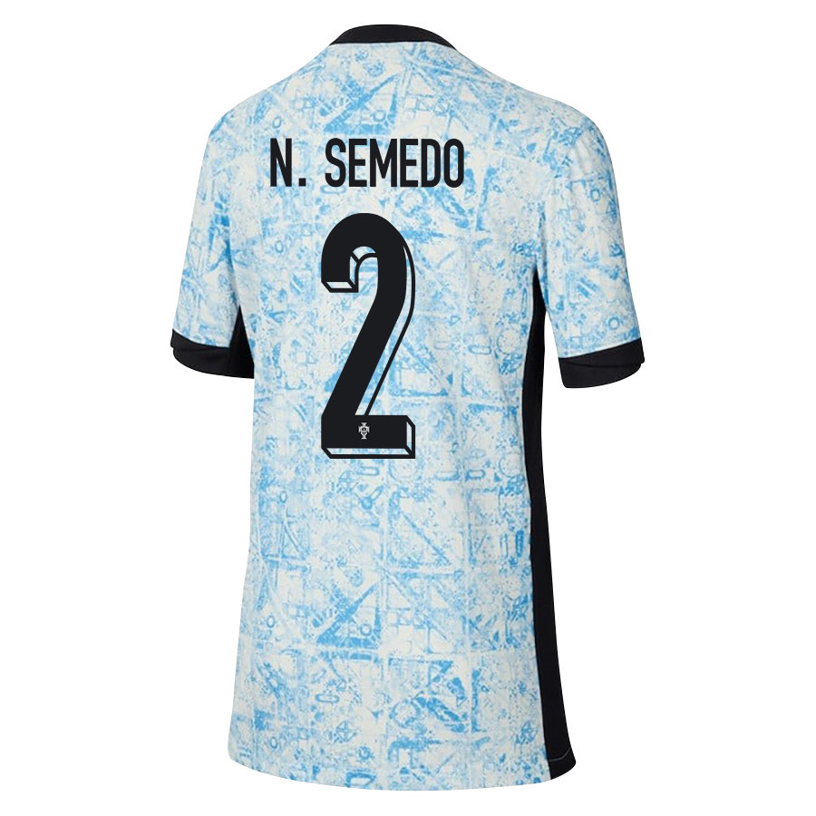 Nélson Semedo 2 Portugal National Team 2024/25 Away YOUTH Jersey - Cream/Blue