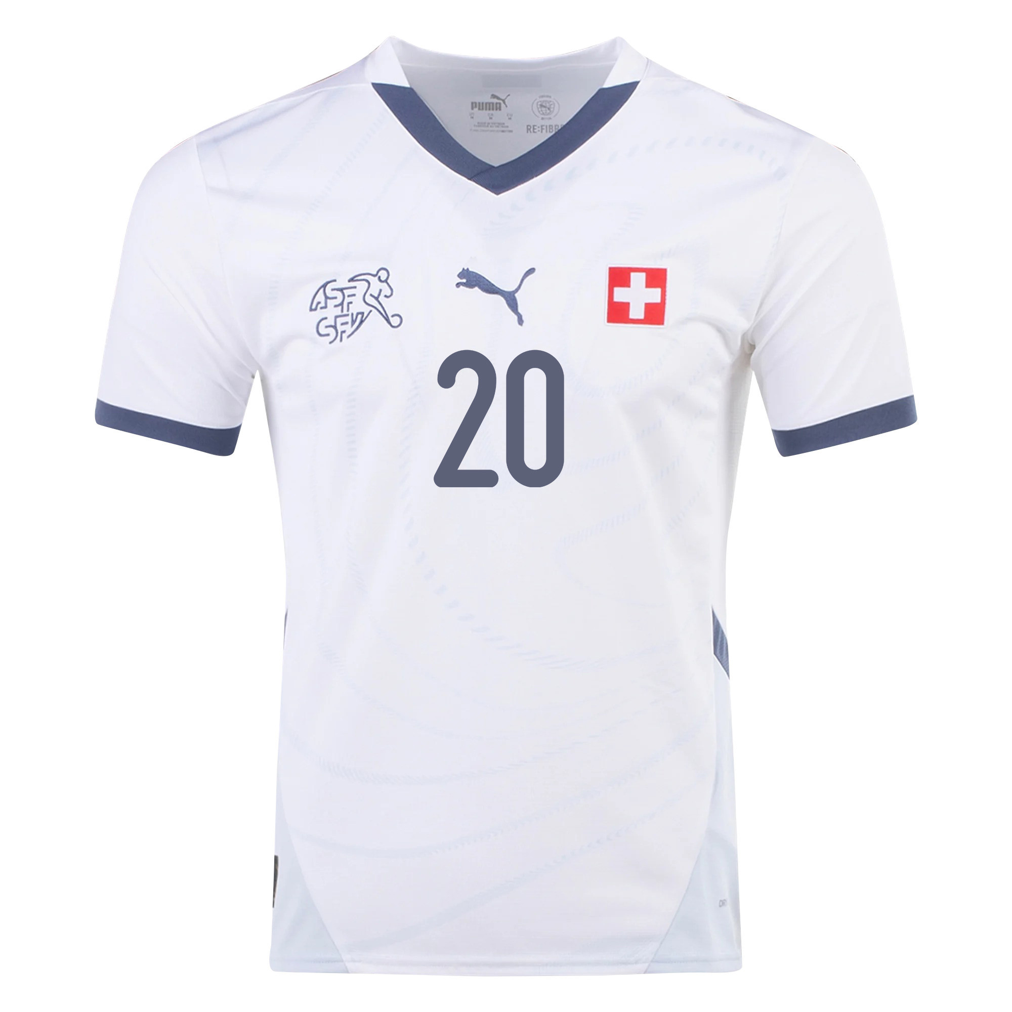 Fabian Rieder 20 Switzerland National Team 2024/25 Away Men Jersey - White