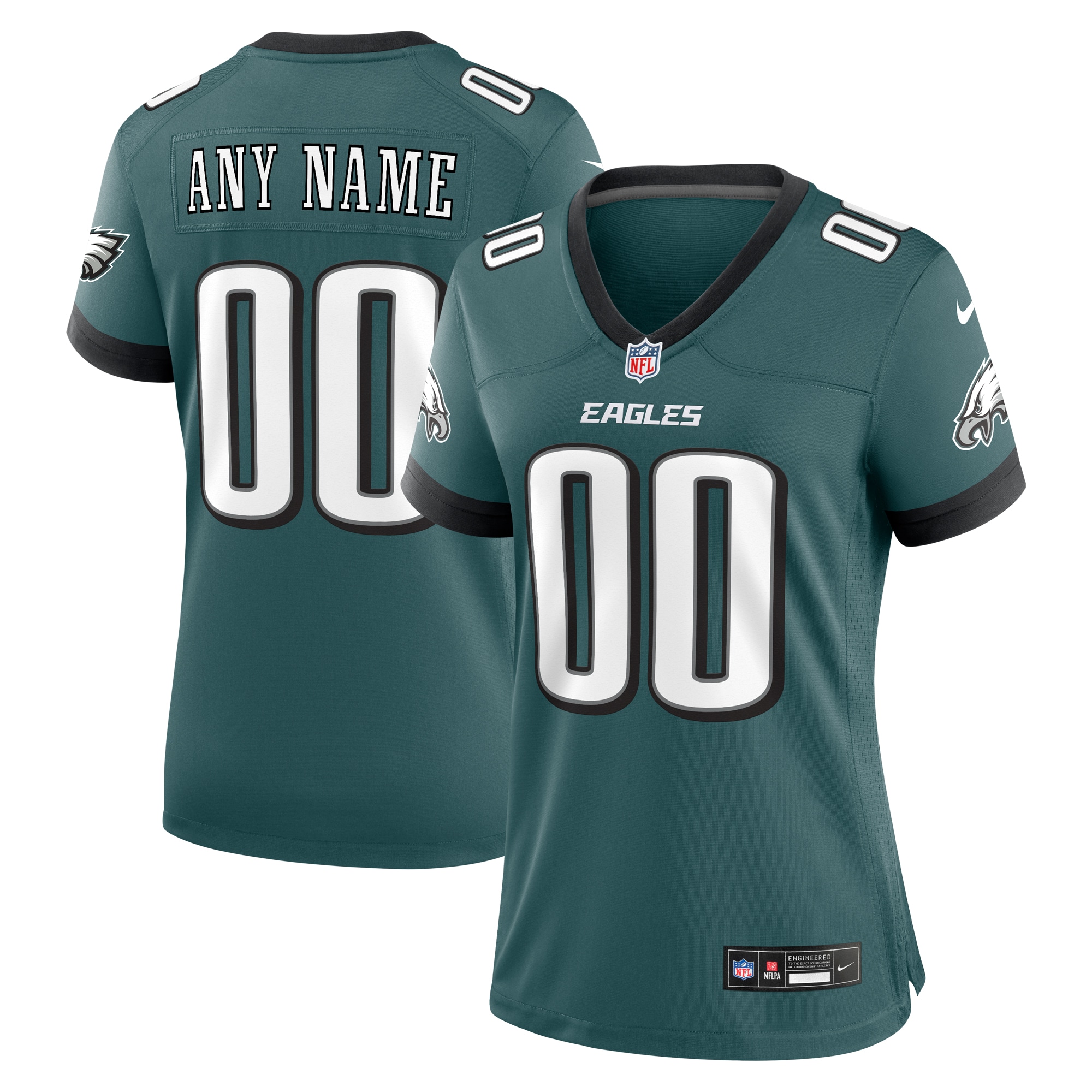 Philadelphia Eagles  Women's Custom Game Jersey - Midnight Green