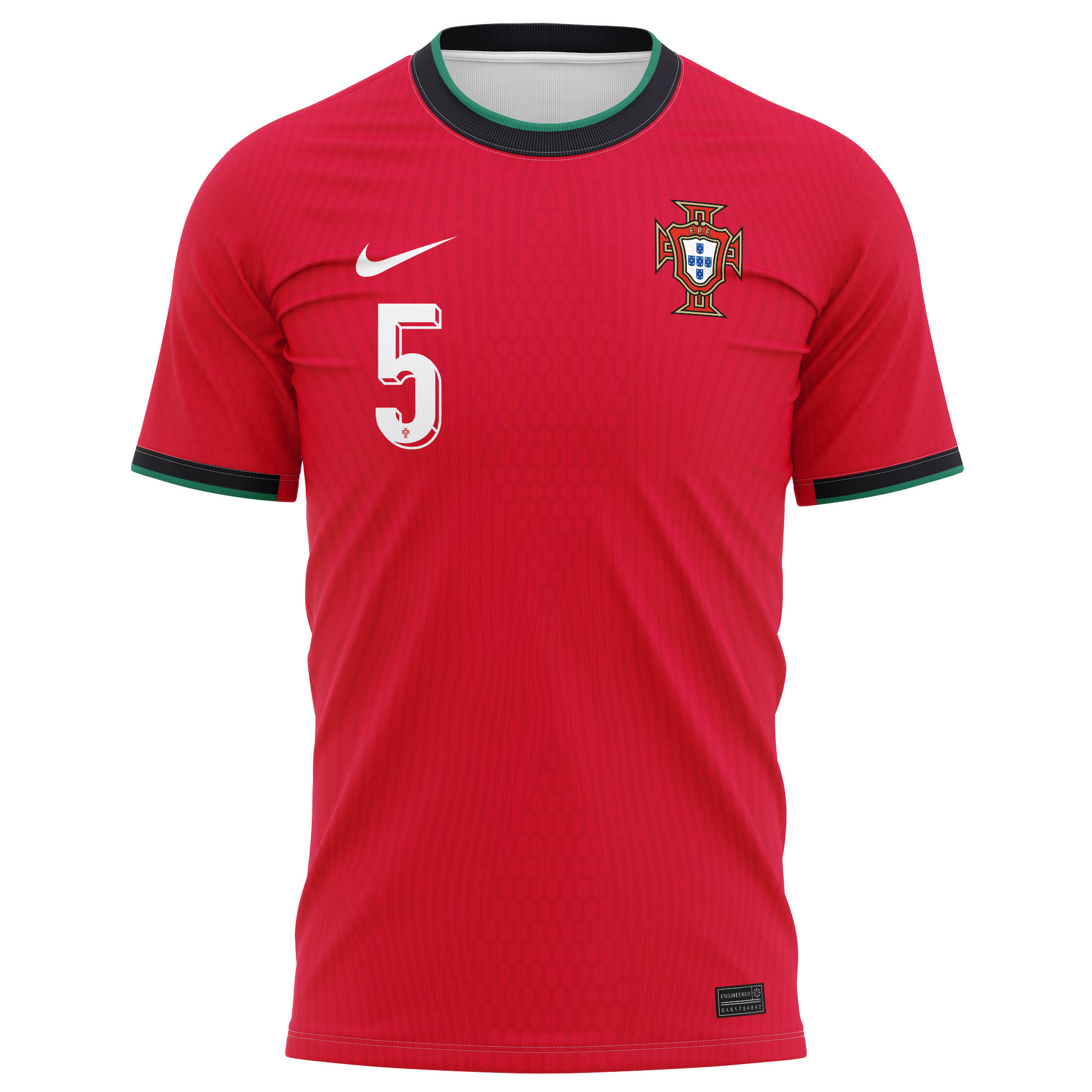 Diogo Leite 5 Portugal National Team 2024/25 Home Kits AOP T-shirt - Red