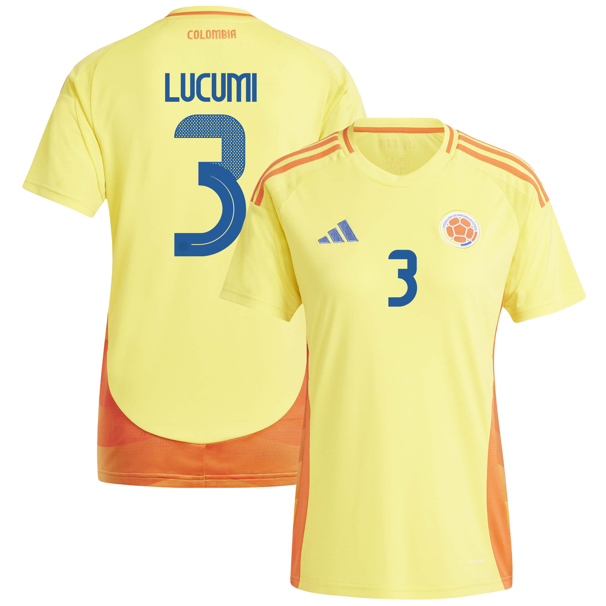 Jhon Lucumi 3 Colombia National Team 2024/25 Home Women Jersey - Yellow