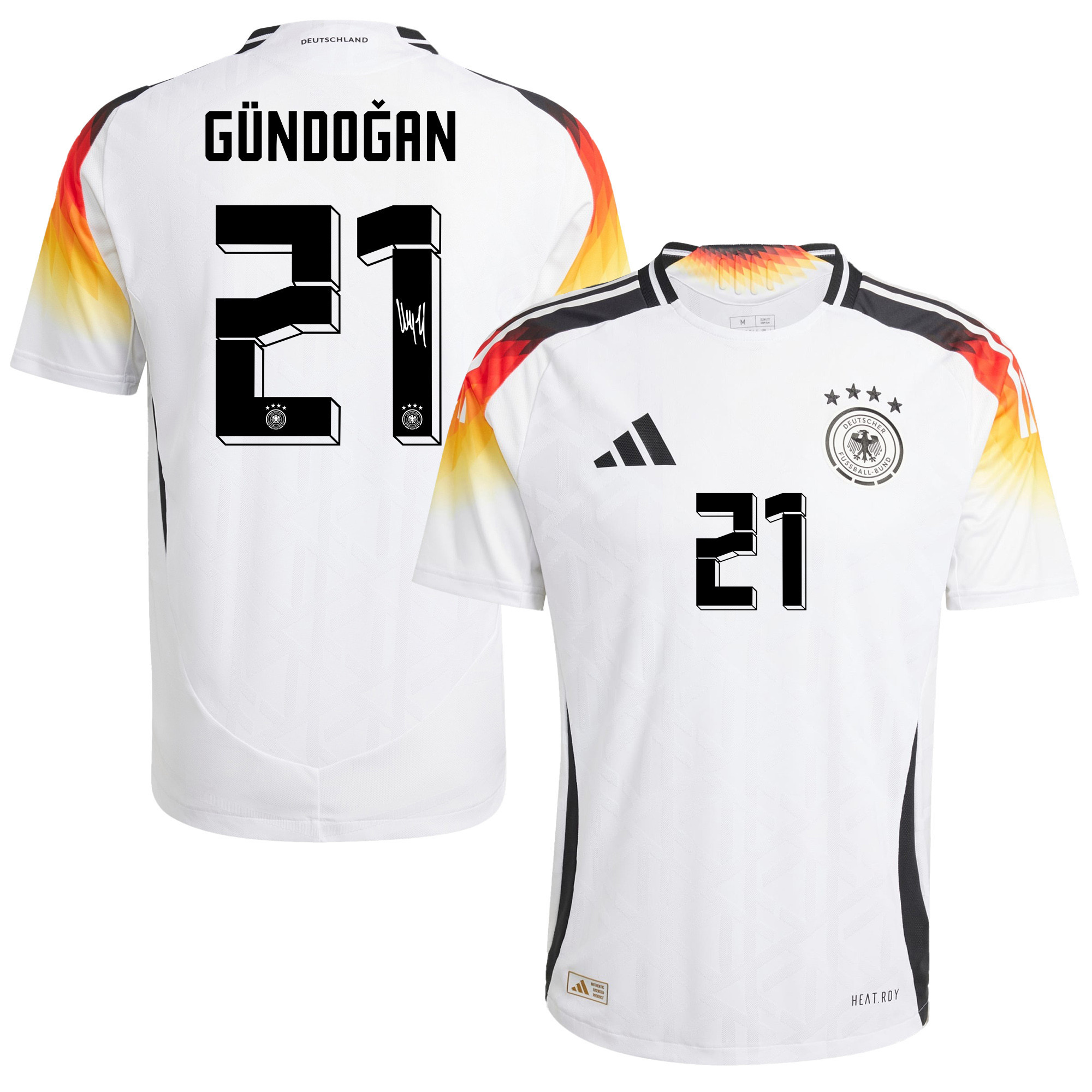 İlkay Gündoğan 21 Signed Germany National Team 2024/25 Home Jersey Autographed - Men